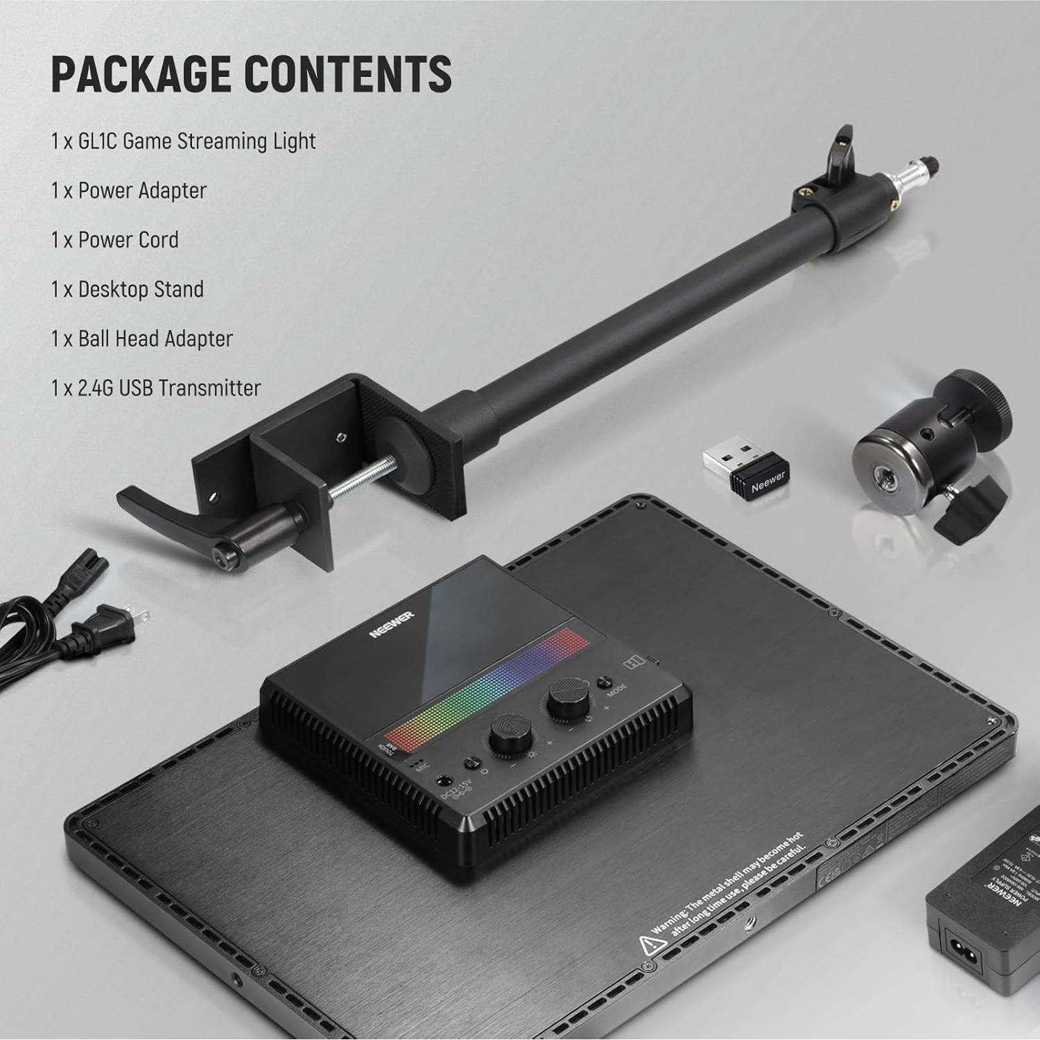 NEEWER GL1C Luz LED RGB 48W para Streaming y Gaming