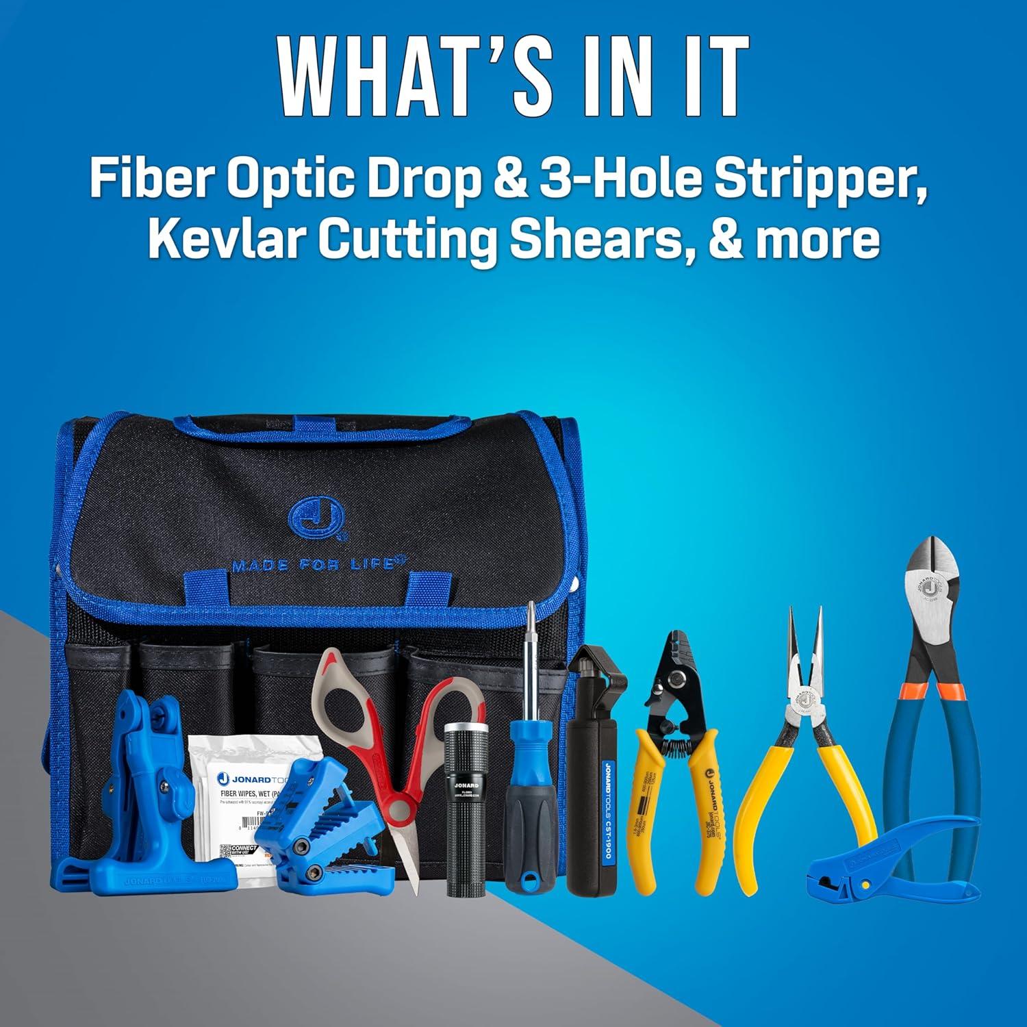 Kit de Preparación de Fibra Jonard TK-121 - 12 Herramientas