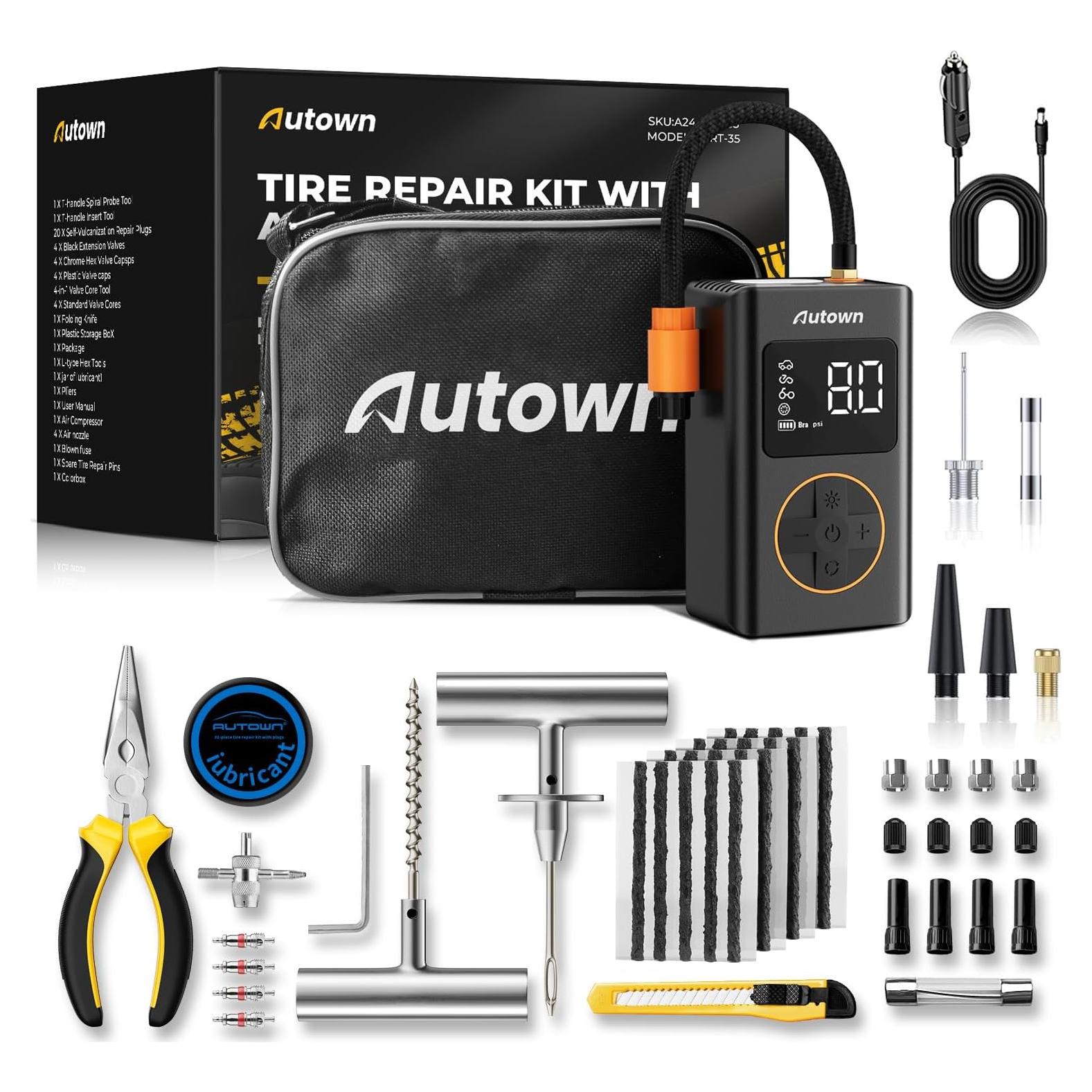 Kit de Reparación de Neumáticos Planos AUTOWN 54 Piezas