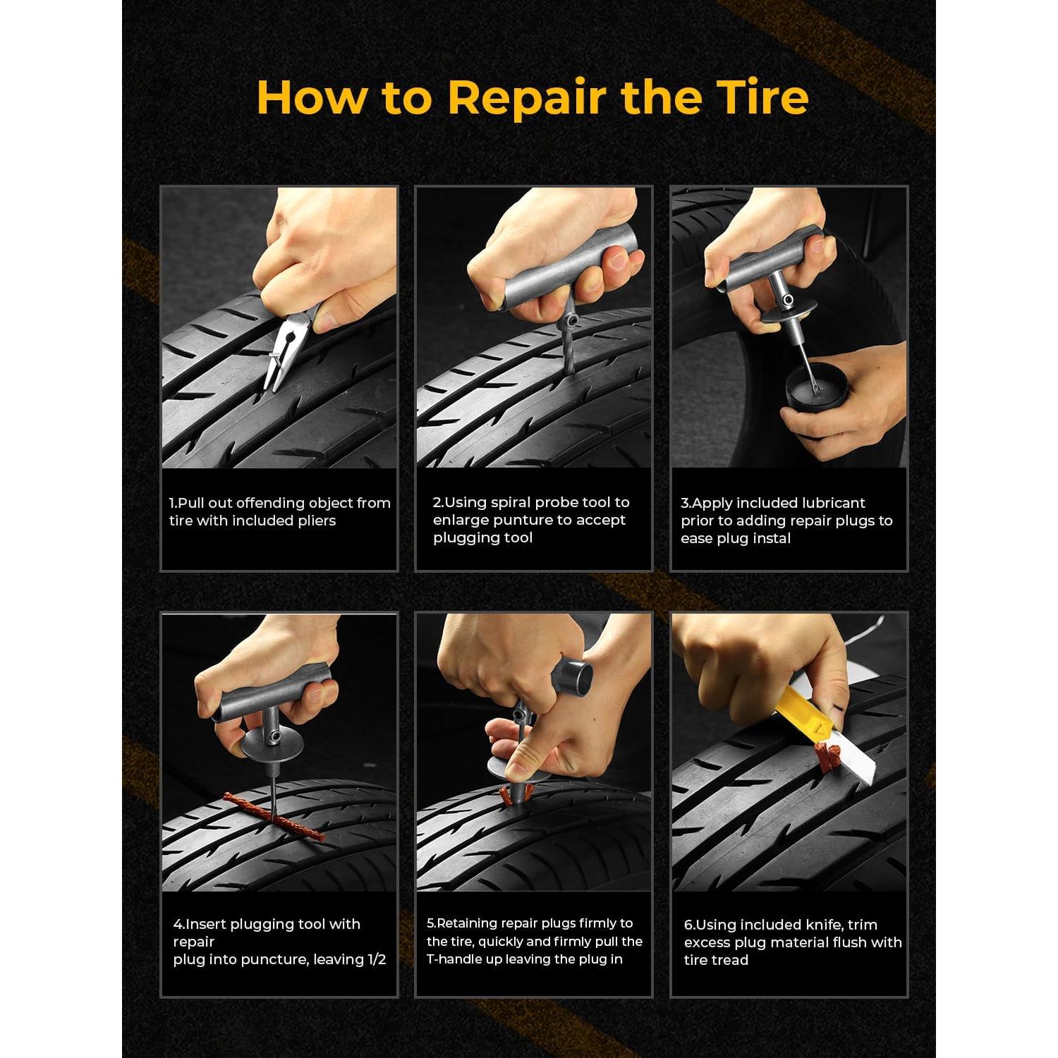 Kit de Reparación de Neumáticos Planos AUTOWN 54 Piezas