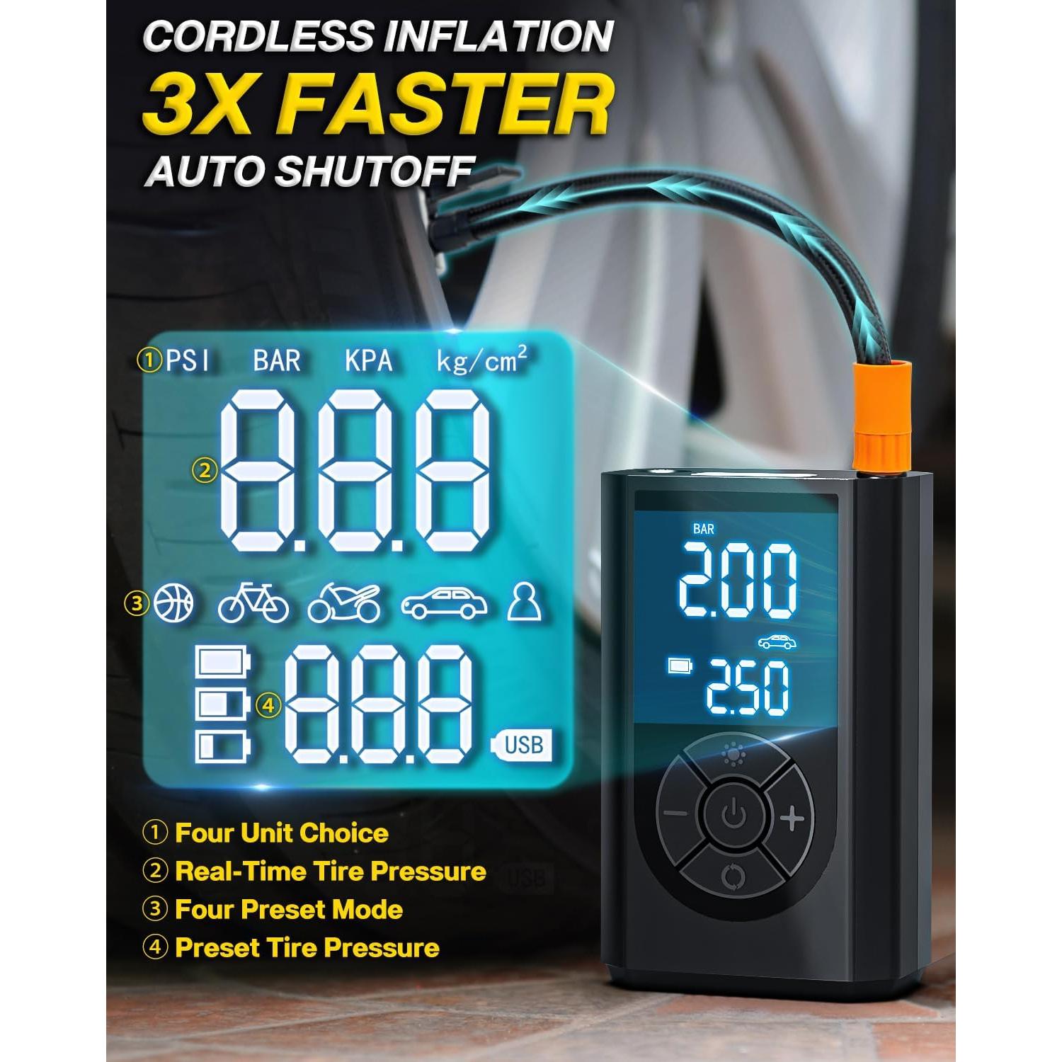 Kit de Reparación de Neumáticos FRIWOLE 8015 con Compresor 150 PSI