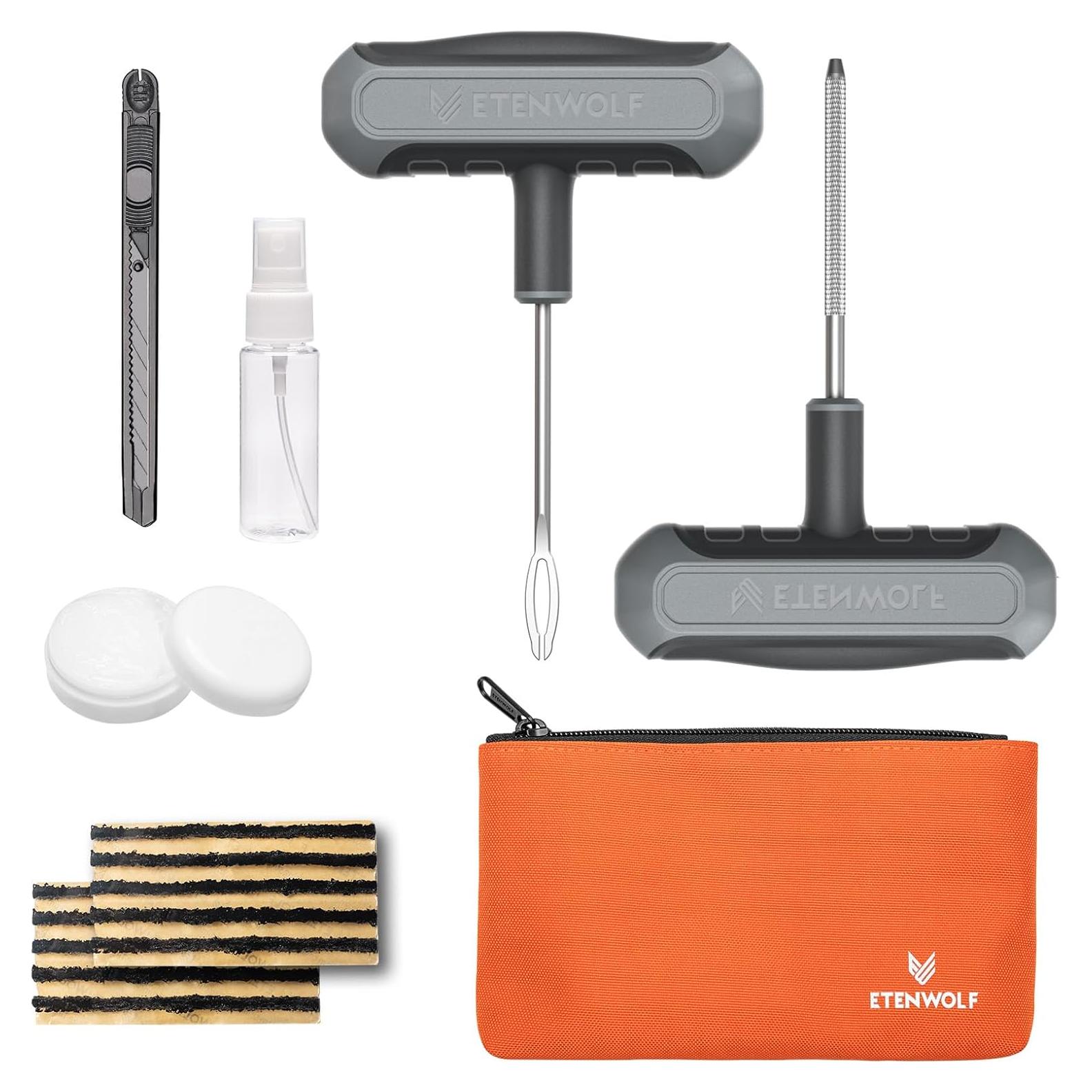Kit de Reparación de Neumáticos ETENWOLF 16 Piezas Gris