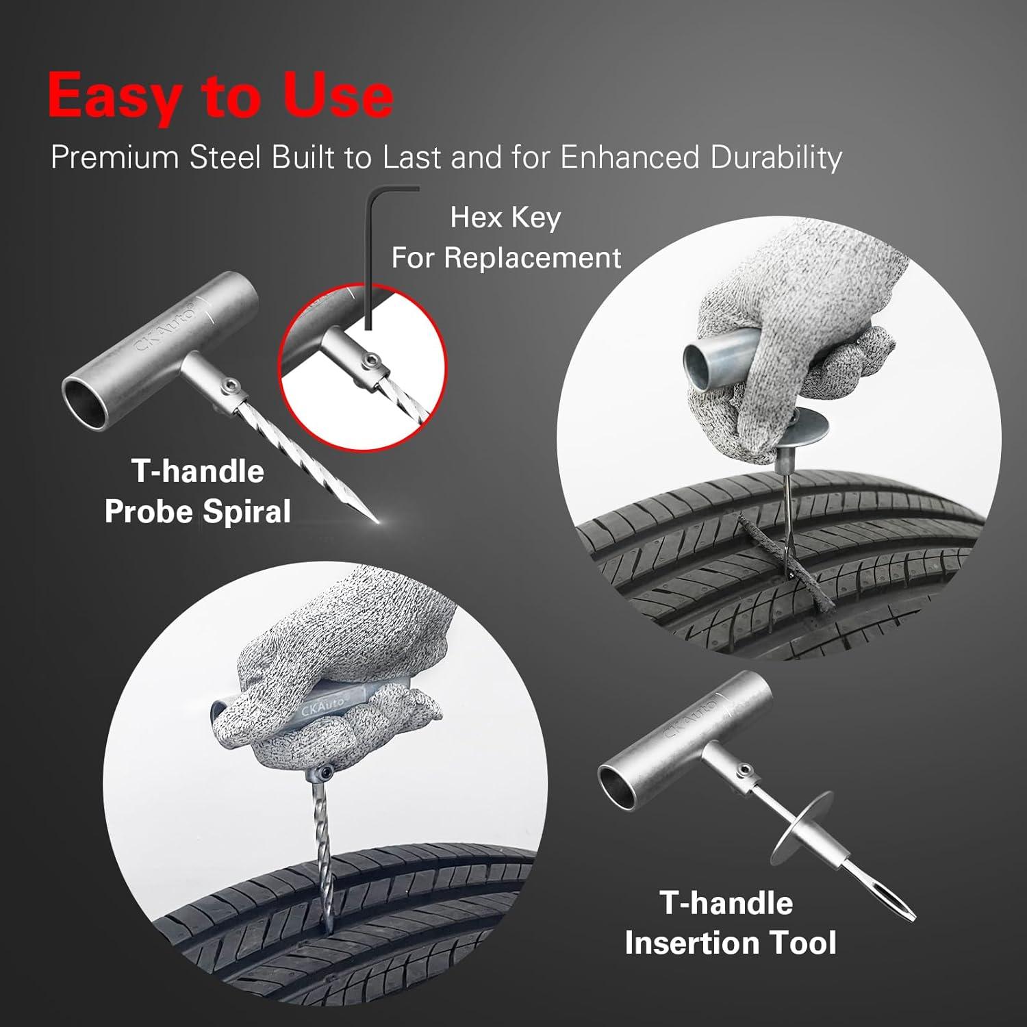 Kit de Reparación de Neumáticos CKAuto 80 Piezas para Autos