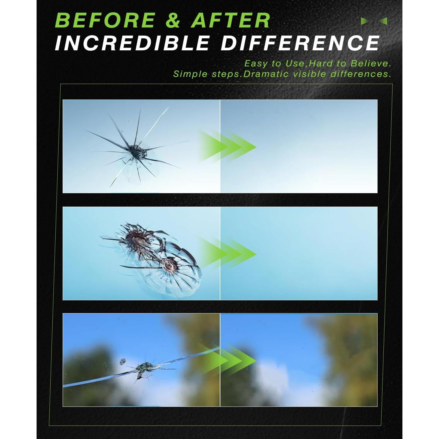 Kit de Reparación de Parabrisas Lemsper para Chips y Grietas