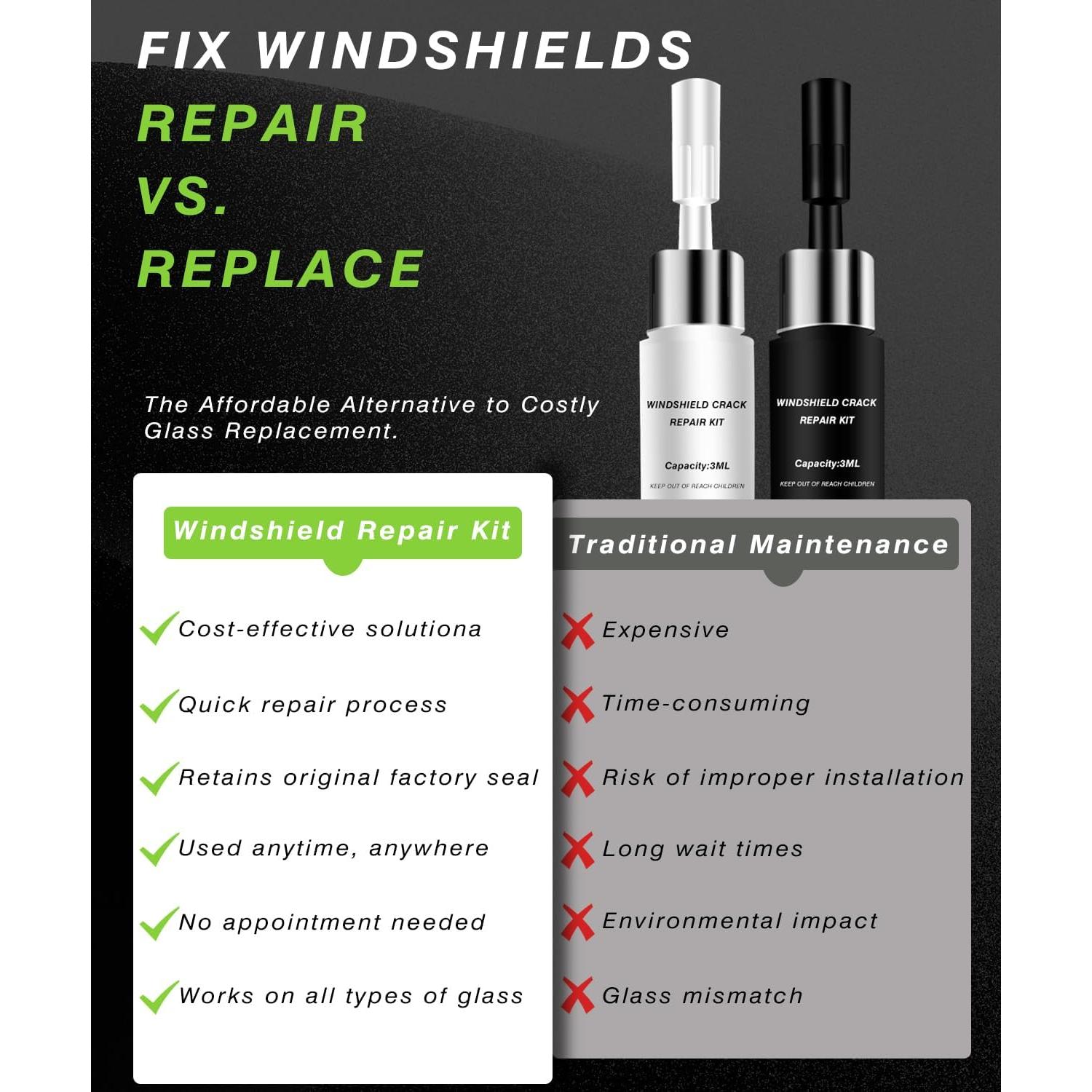 Kit de Reparación de Parabrisas Lemsper para Chips y Grietas