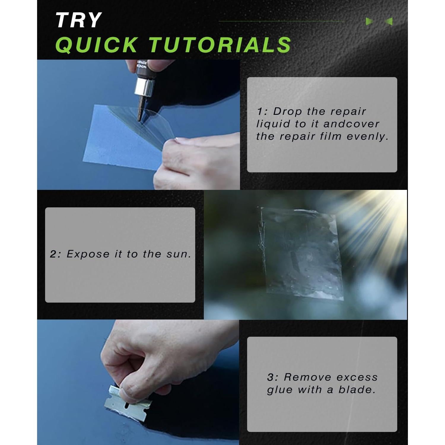 Kit de Reparación de Parabrisas Lemsper para Chips y Grietas