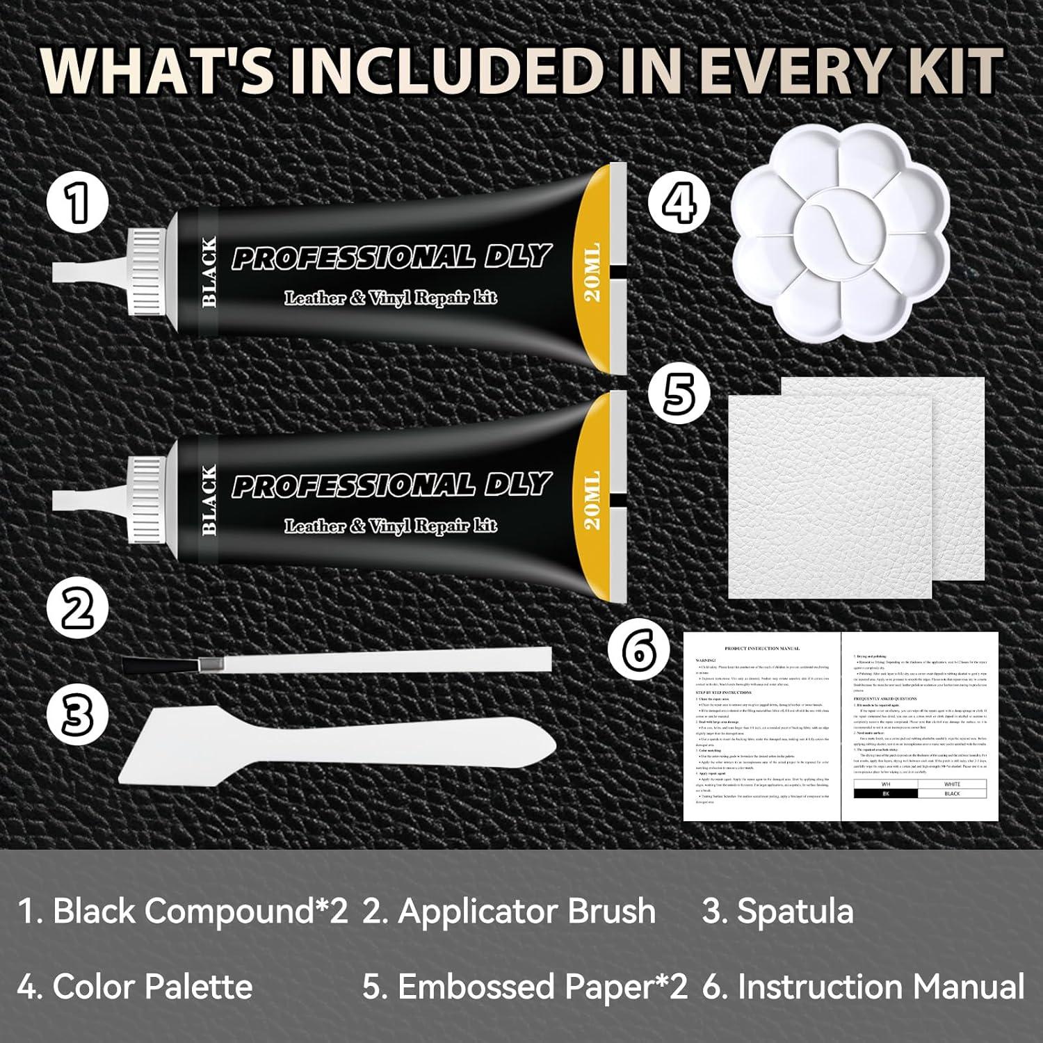 Kit de Reparación de Vinilo AAROVIBE 2x20ml para Cuero