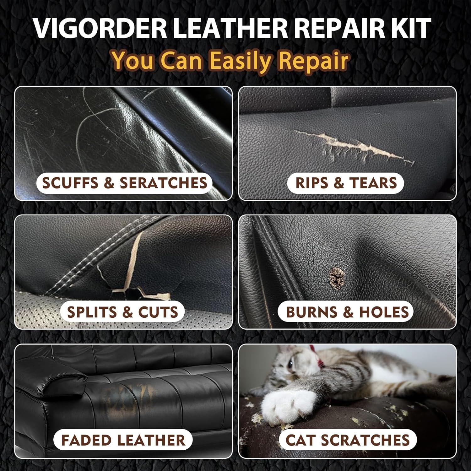 Kit de Reparación de Cuero Negro Vigorder para Automóvil