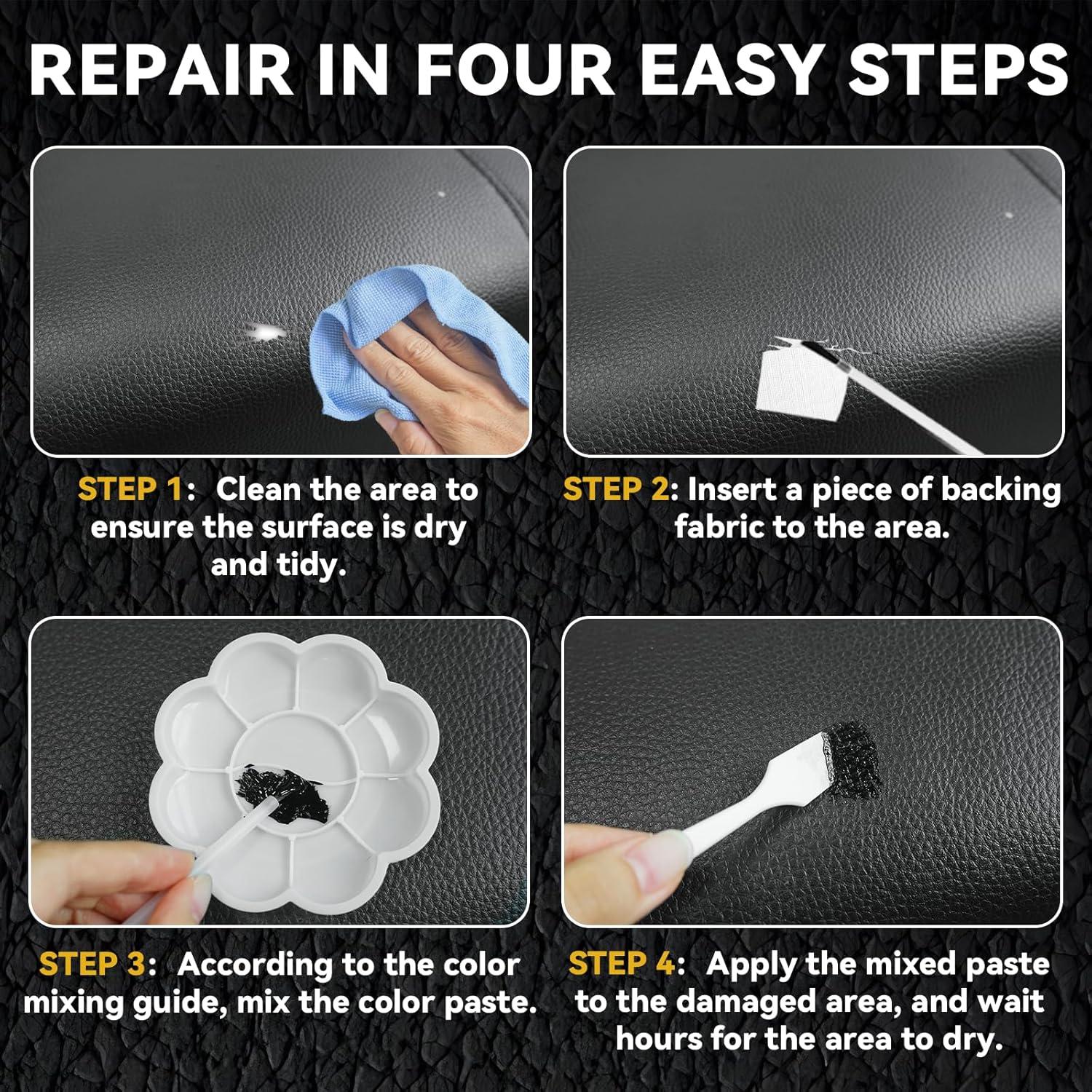 Kit de Reparación de Cuero Negro Vigorder para Automóvil