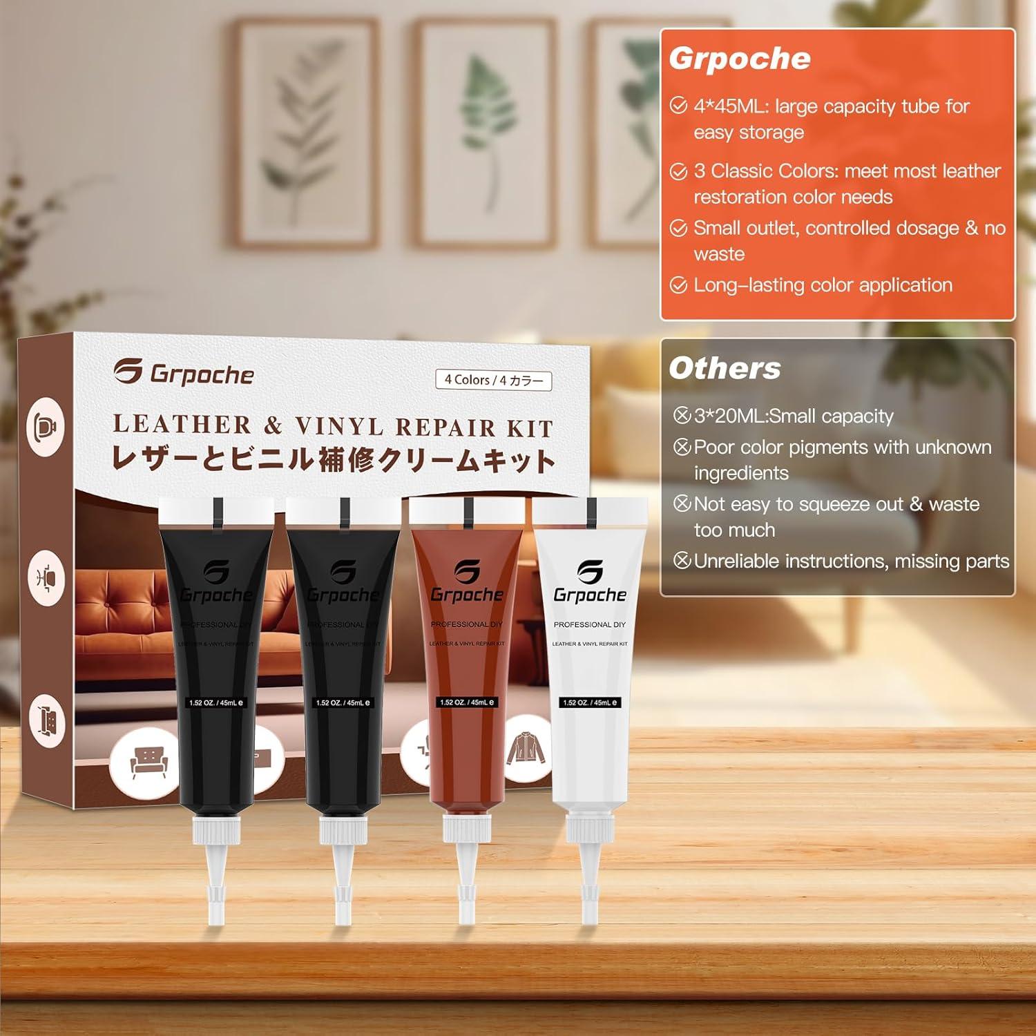 Kit de Reparación de Cuero Grpoche - 7 Piezas, Varios Colores