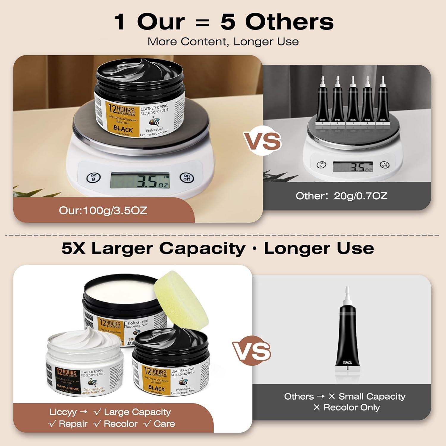 Kit de Reparación de Cuero 3 en 1 Liccyy Negro 320g