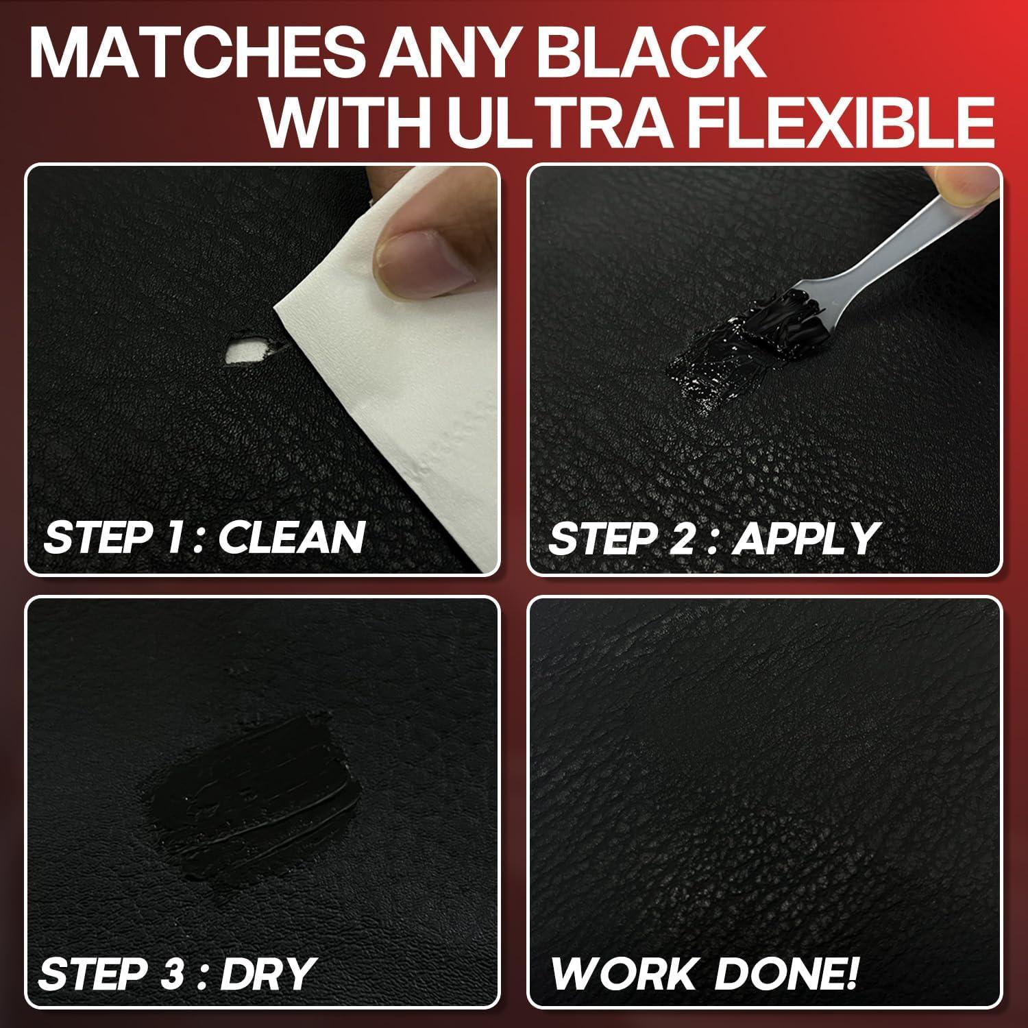 Kit de Reparación de Cuero Negro ARCSSAI 230g con Guía de Color