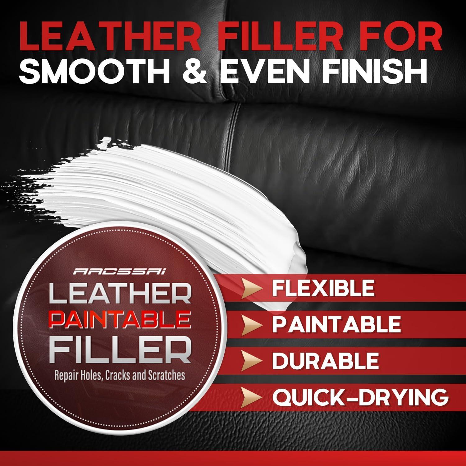 Kit de Reparación de Cuero Negro ARCSSAI 230g con Guía de Color