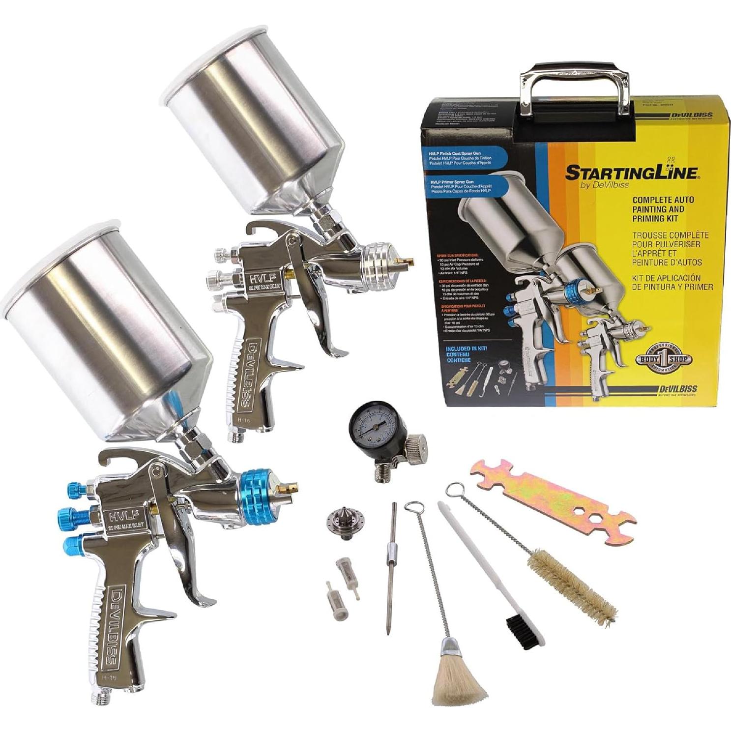 Kit de Pintura DeVilbiss 802343 con 2 Pistolas HVLP