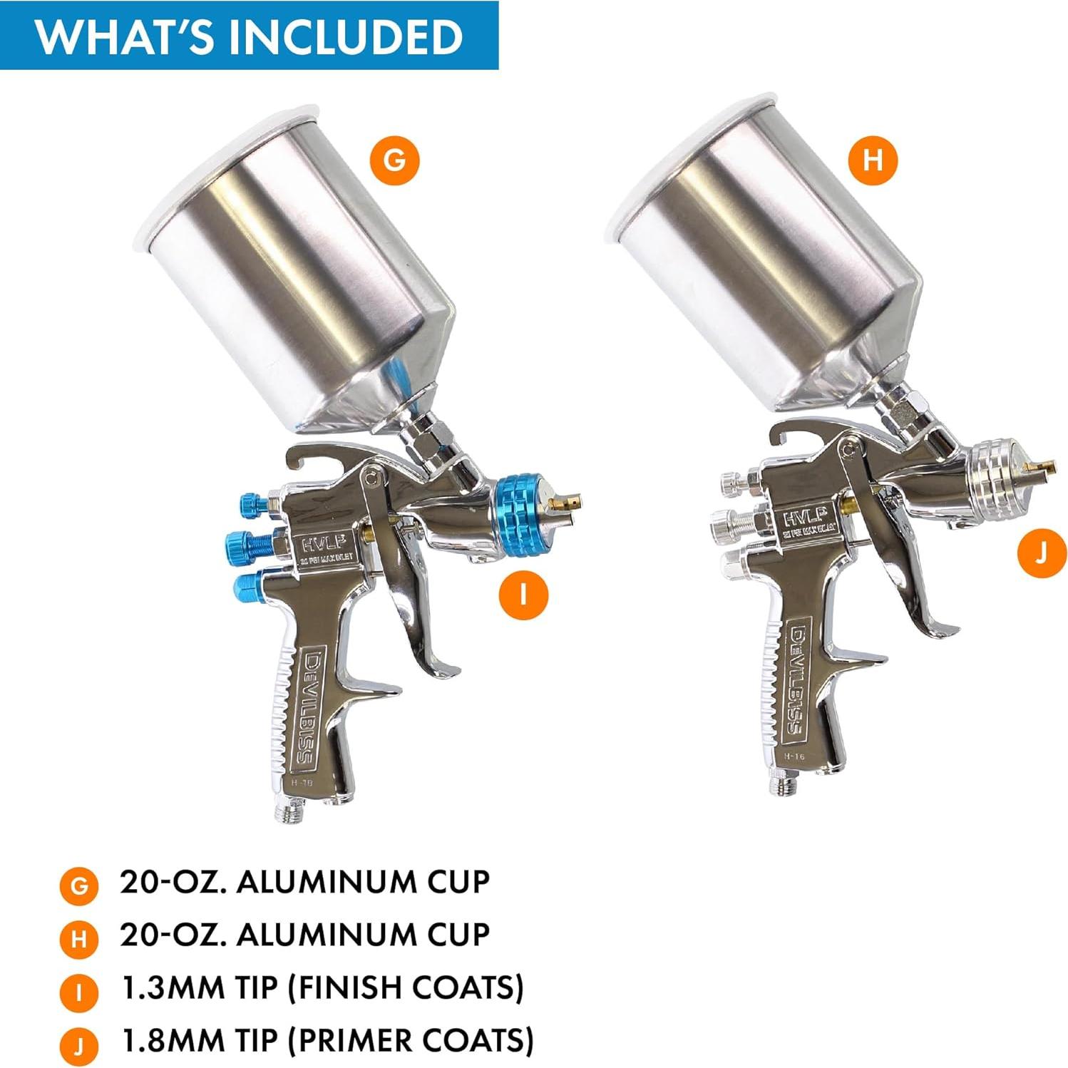 Kit de Pintura DeVilbiss 802343 con 2 Pistolas HVLP