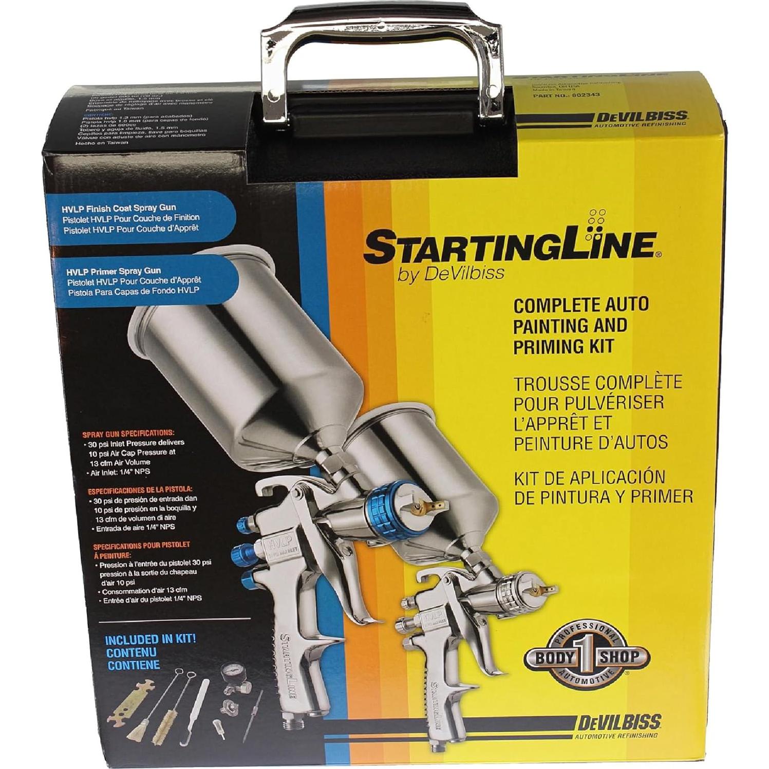 Kit de Pintura DeVilbiss 802343 con 2 Pistolas HVLP