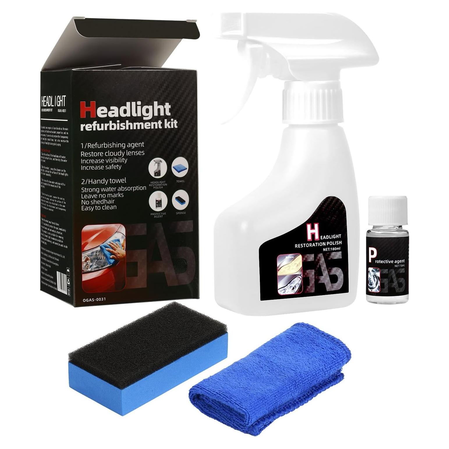 Kit de Restauración de Faros WAZNFYV 400g - Limpiador Universal