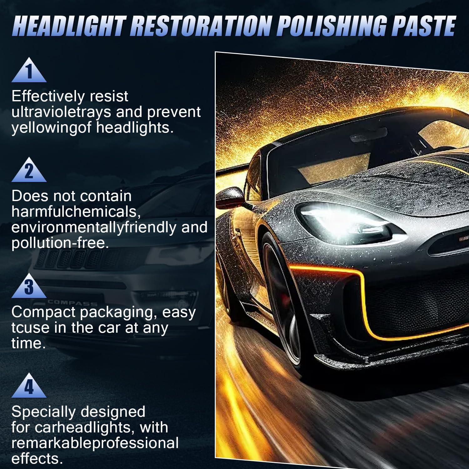 Kit de Restauración de Faros WAZNFYV 400g - Limpiador Universal