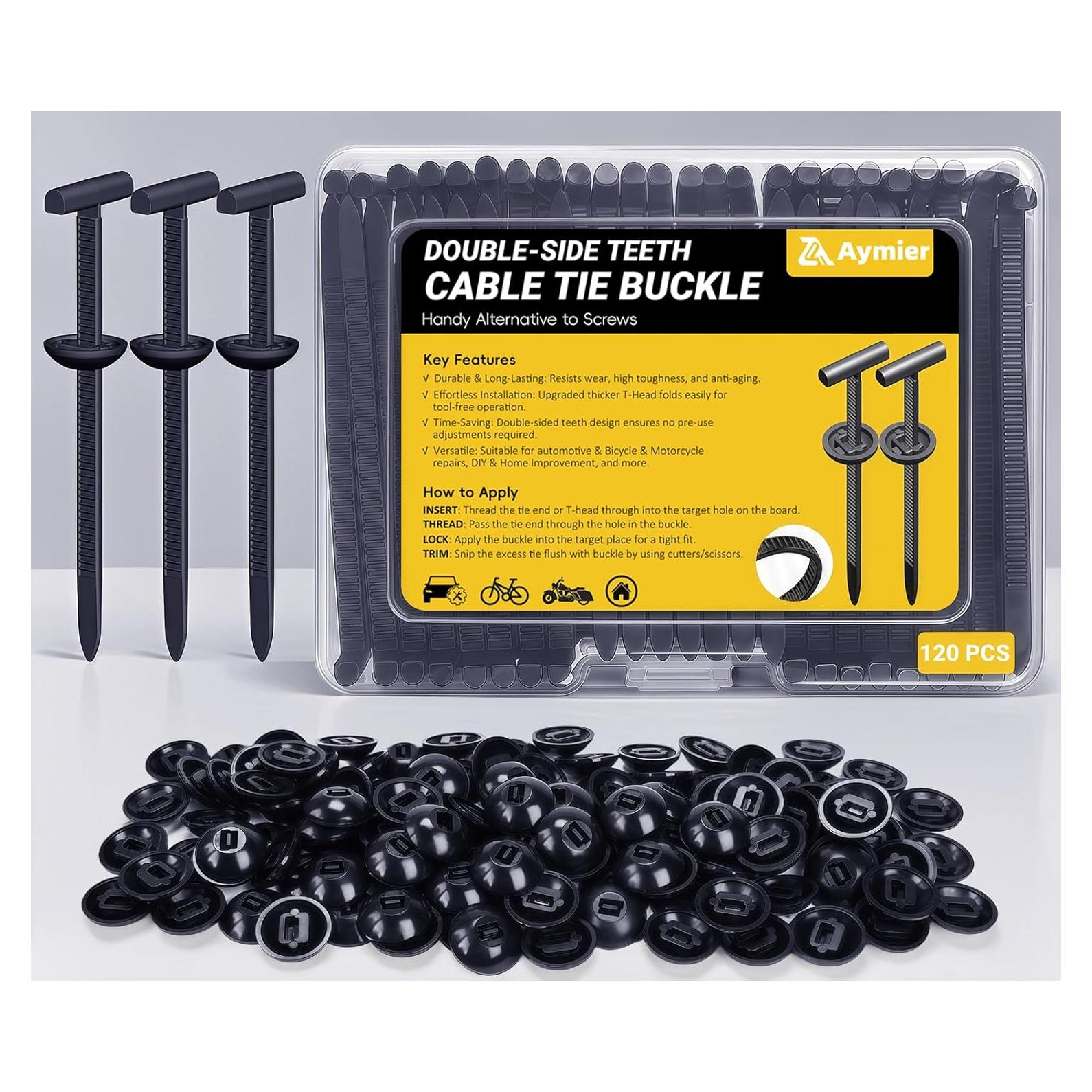 Kit 120 Cierres de Nylon Universal Aymier para Automóvil y Hogar