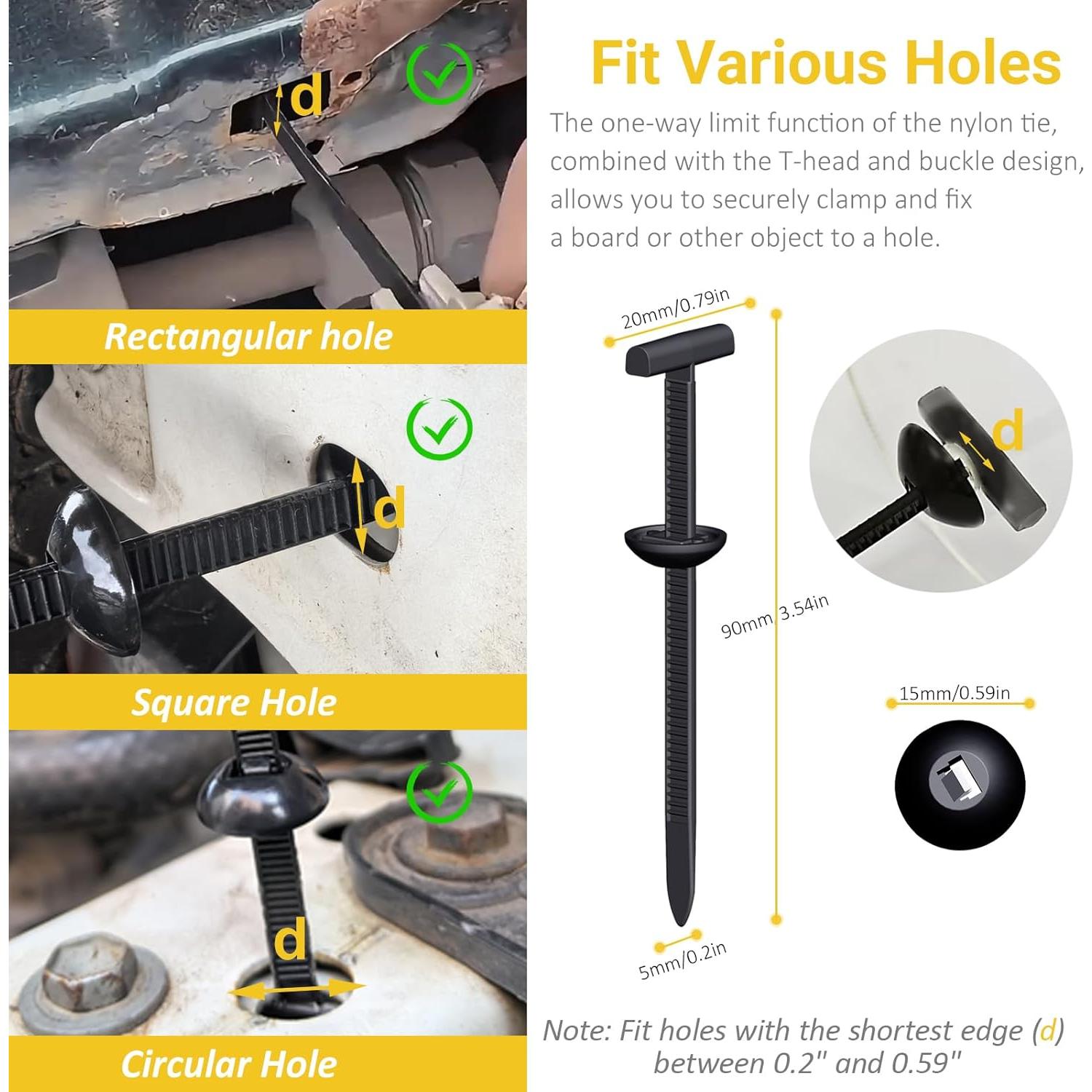 Kit 120 Cierres de Nylon Universal Aymier para Automóvil y Hogar