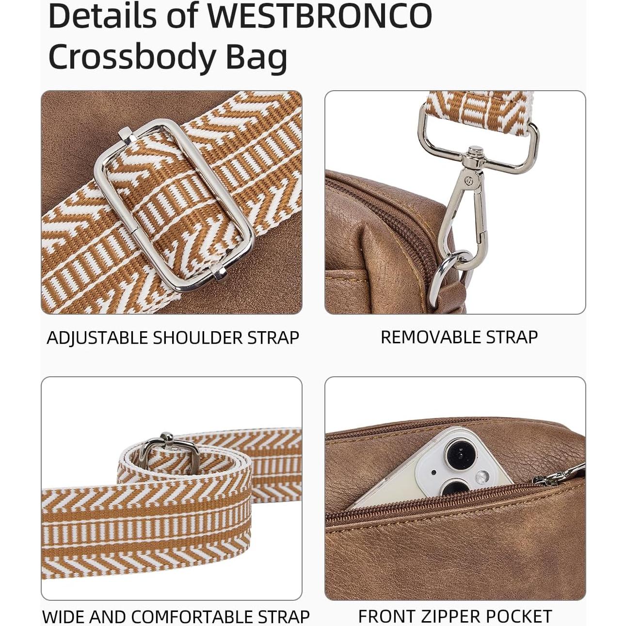 Bolso Cruzado Pequeño WESTBRONCO para Mujeres Cuero Vegano