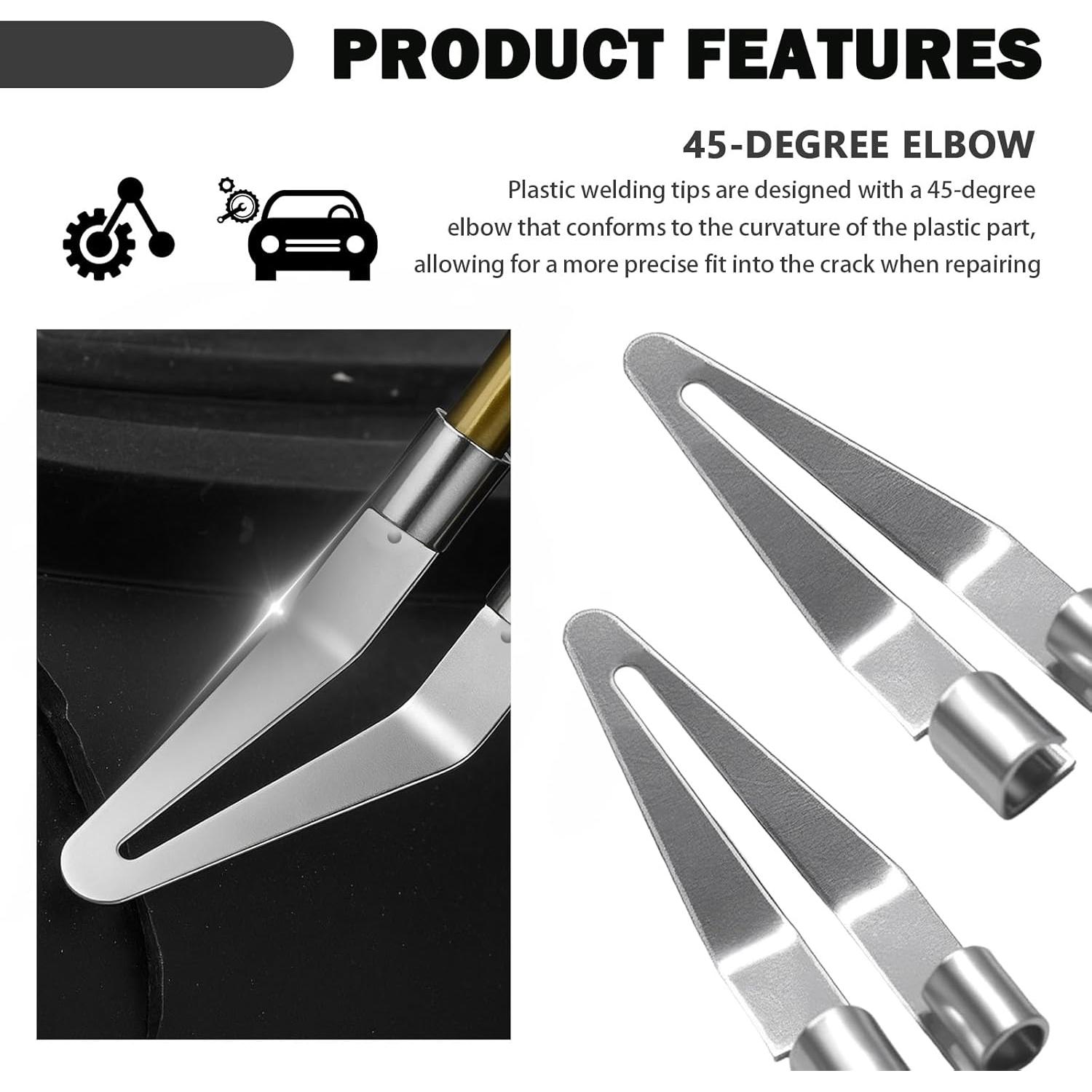 Kit de 4 Consejos de Soldadura de Plástico YGDMD 45°