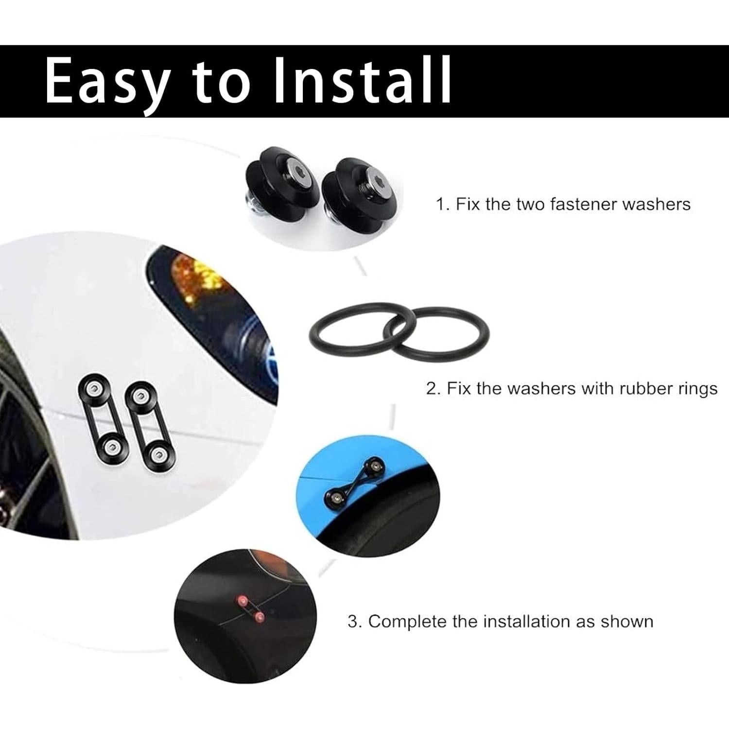 Kit de Sujetadores de Parachoques Damwot - Aluminio Negro