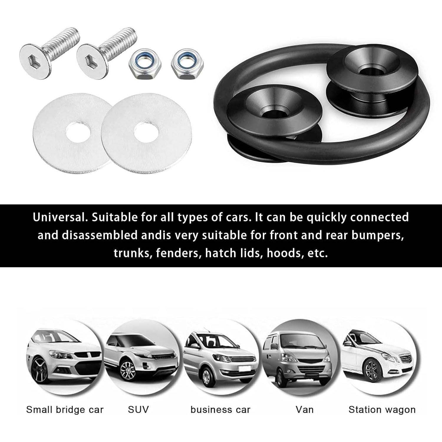 Kit de Sujetadores de Parachoques Damwot - Aluminio Negro