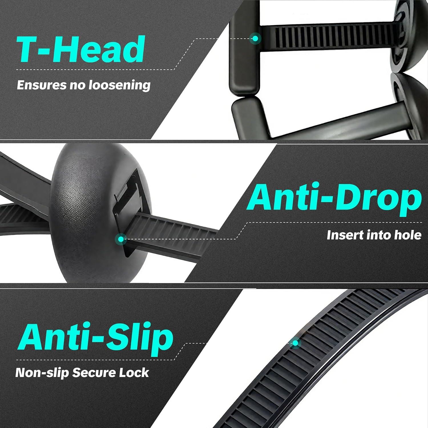 60 Hebillas de Cable Universal Nylon Fluencara 9.4x2x14.2cm