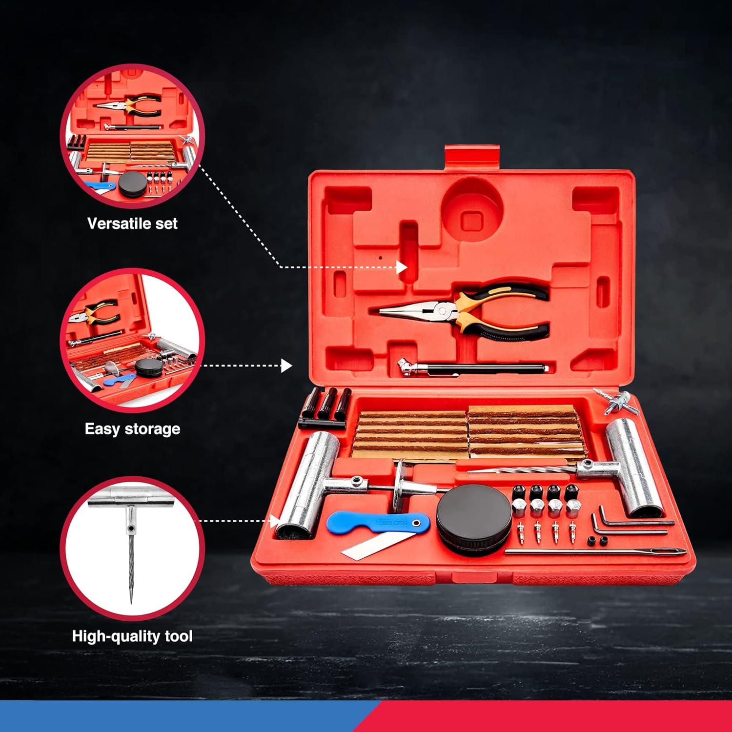 Kit de Reparación de Neumáticos TOOLUXE 50003L - 57 Piezas
