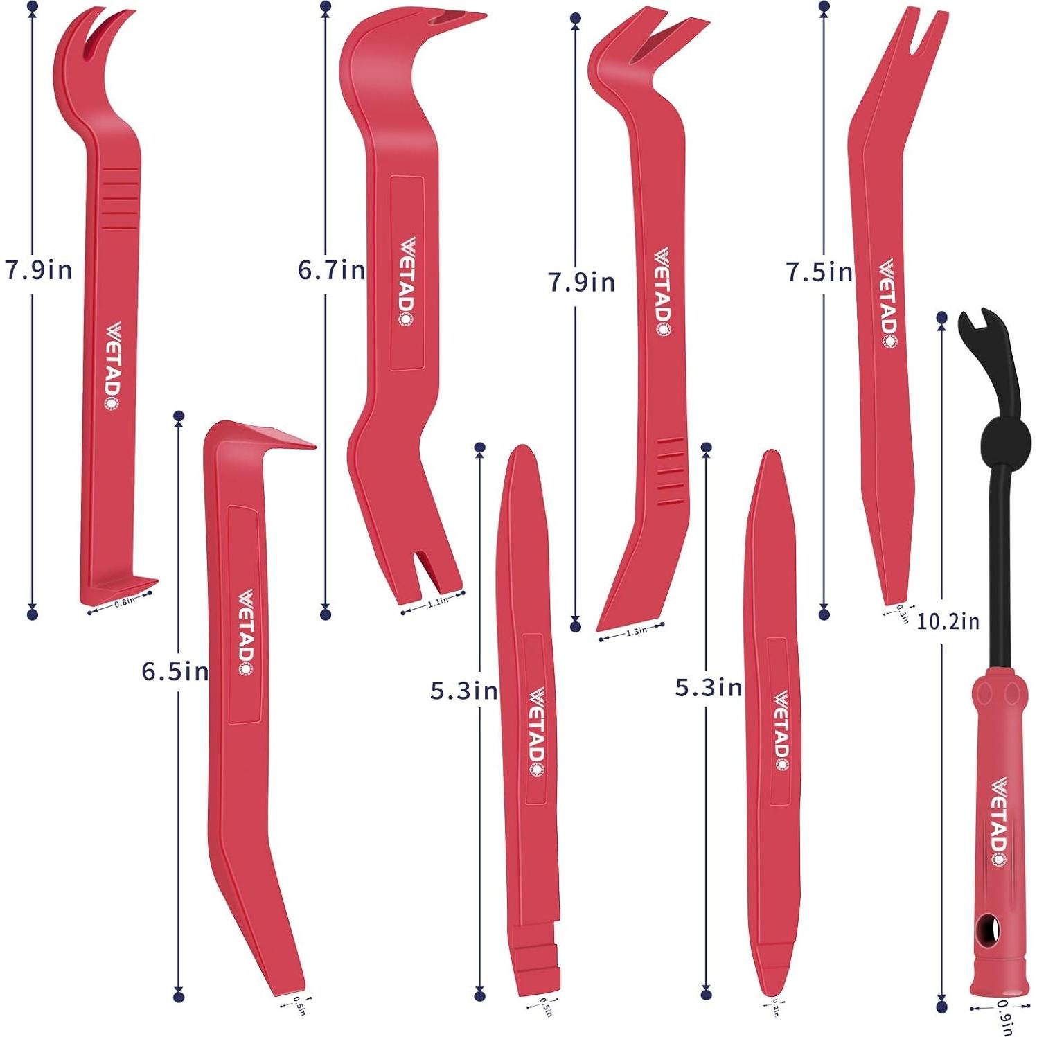 Kit de Herramientas de Remoción de Molduras Wetado 8 Piezas