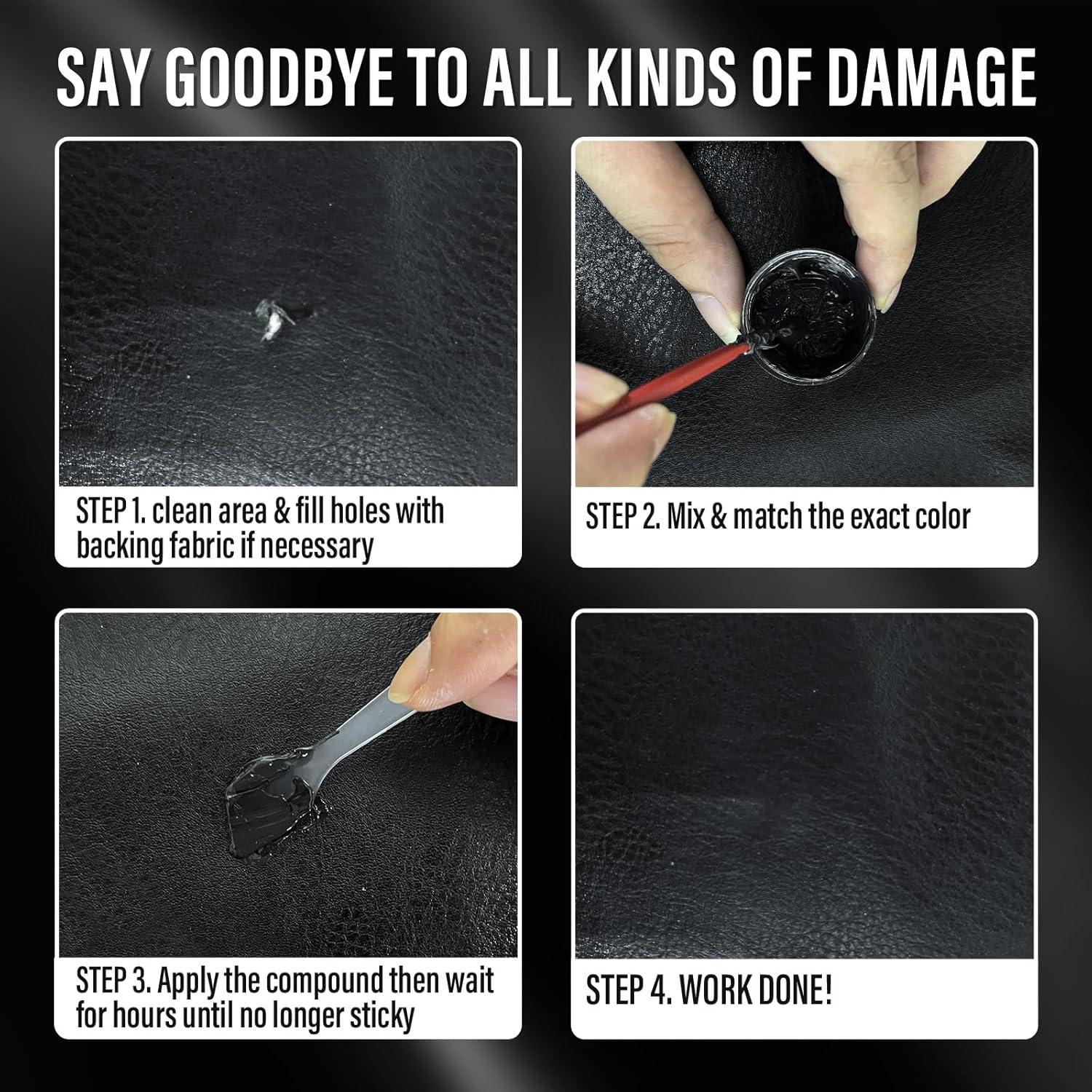 Kit de Reparación de Cuero KIKYO HS001 - 280g, Negro