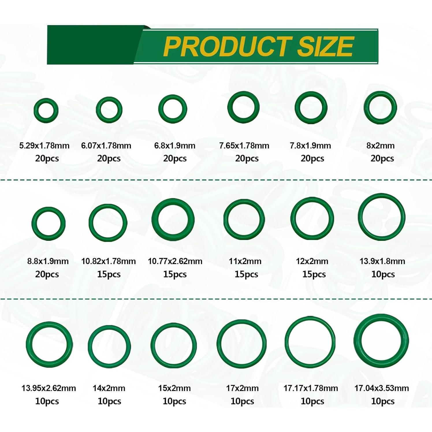 Kit de Reparación A/C Coche NOTISH 270 O-Rings + 102 Núcleos