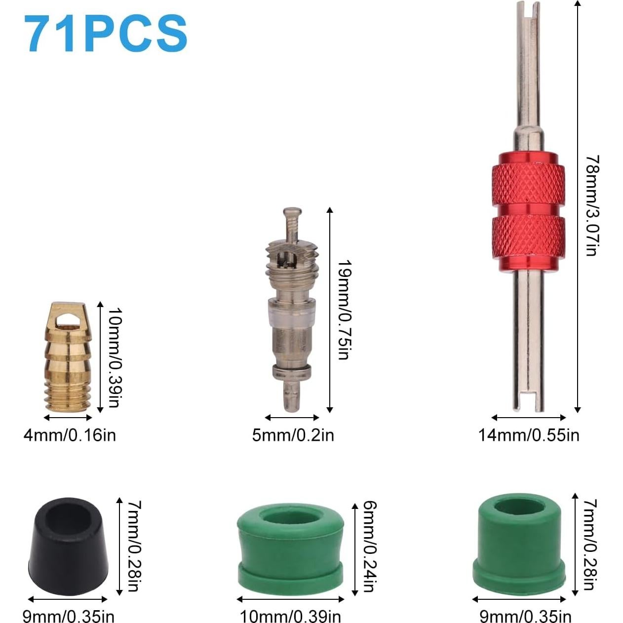 Kit de Reparación A/C de Coche 71pcs PEUTIER con Herramientas