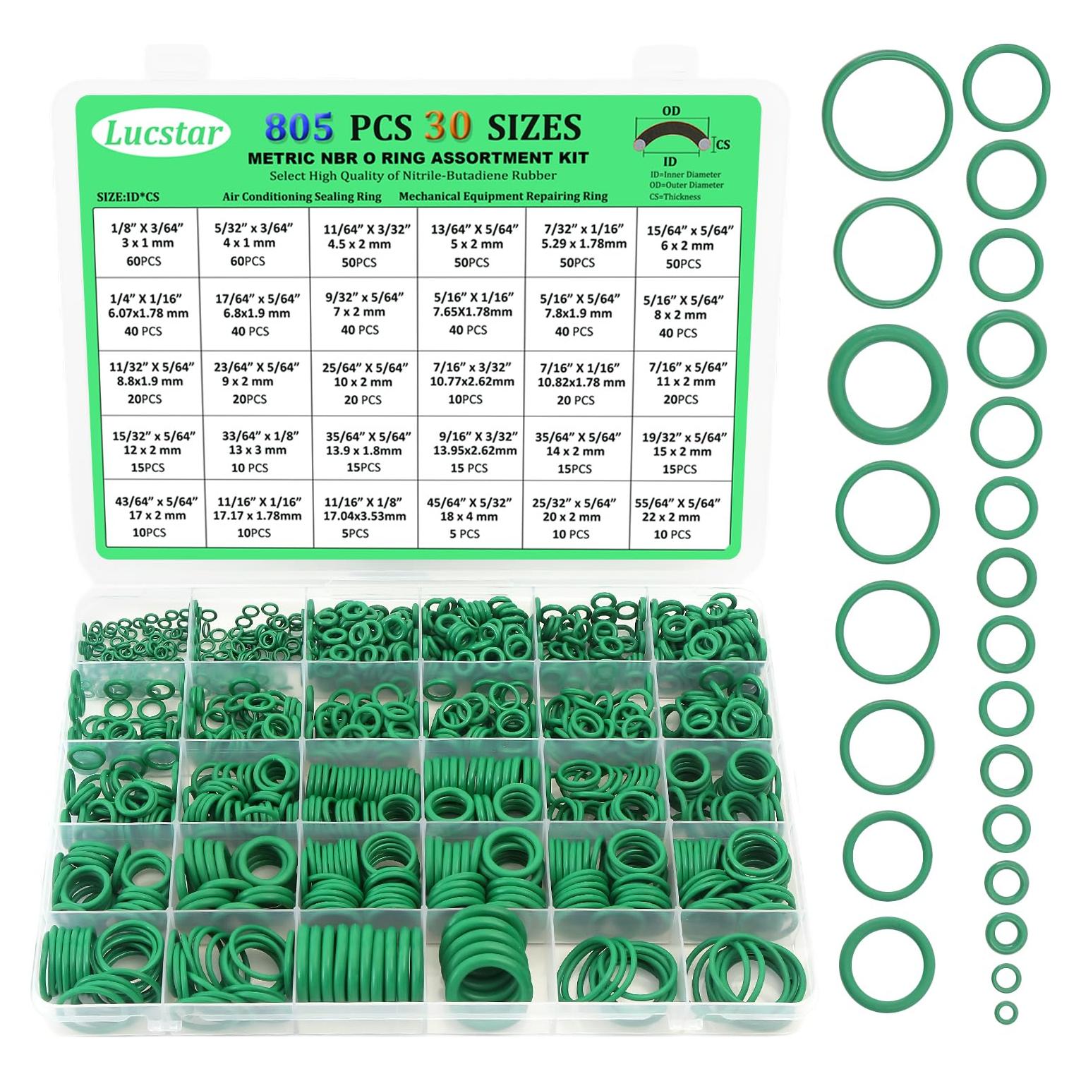 Kit de 805 Piezas Anillos O Lucstar para Aire Acondicionado