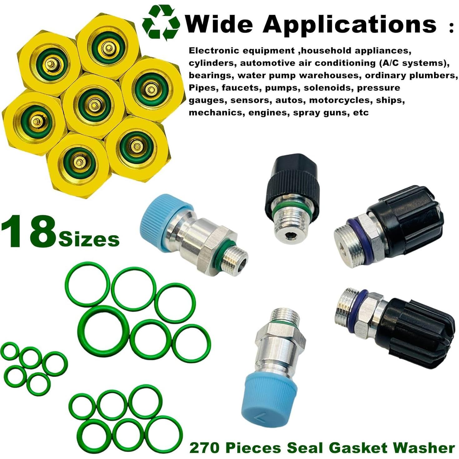 Kit de Reparación A/C Coche VOTNMIC 270 Piezas O-Ring