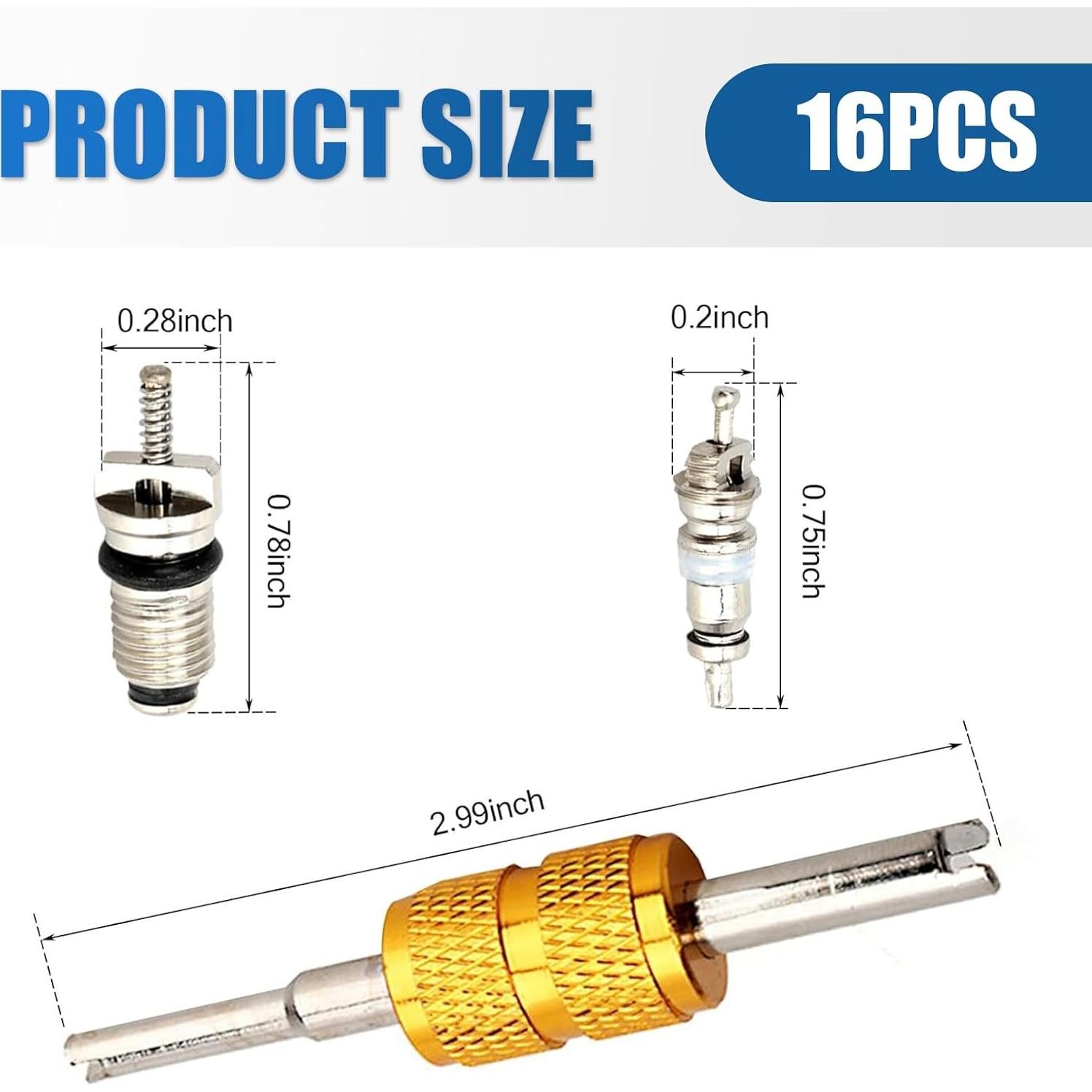 Kit de Válvula de Retrofit A/C Merdege MERTJ3300BL 16 Piezas