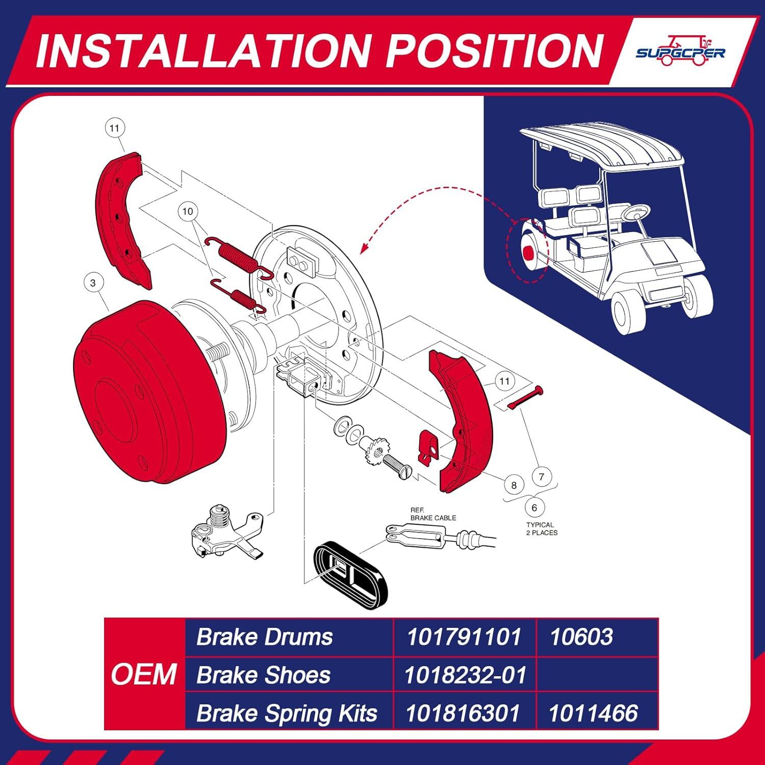 Kit de Reparación de Frenos Club Car SUPGCPER DS 1995-UP
