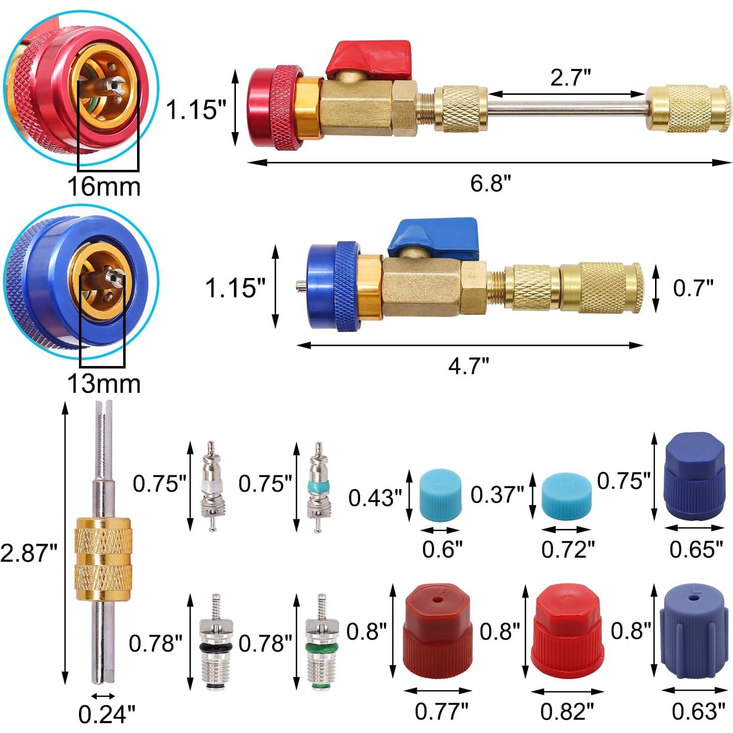 Kit de Herramienta R134A TWTADE para Remover Núcleos de Válvula