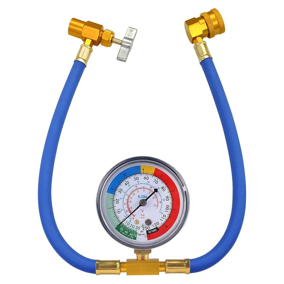 Kit Manguera Carga Refrigerante R134A TNAIYH con Manómetro