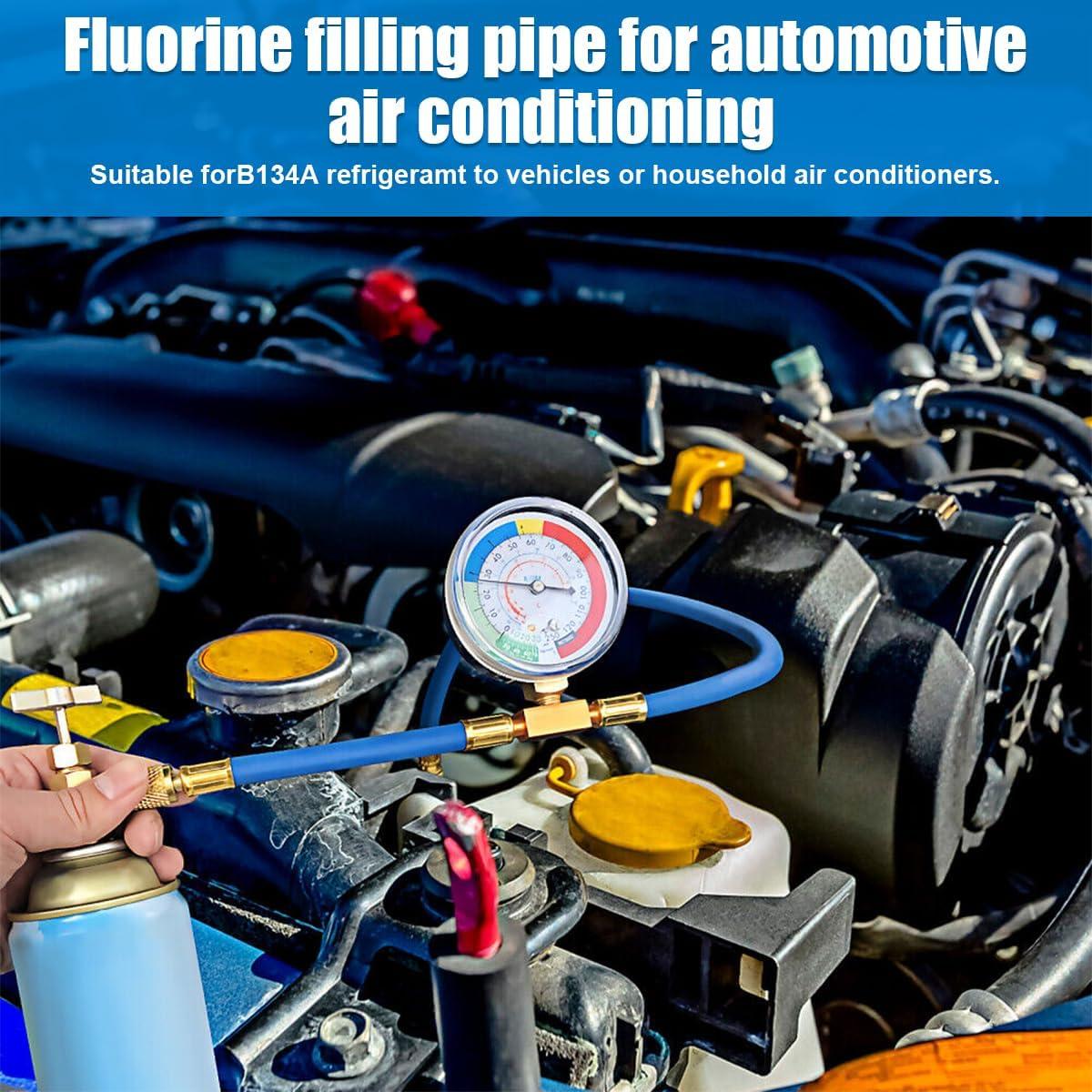 Kit Manguera Carga Refrigerante R134A TNAIYH con Manómetro