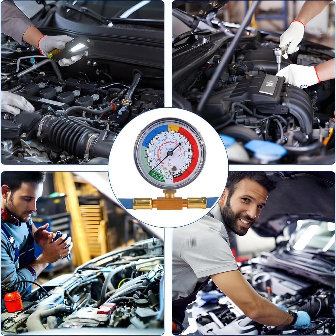 Kit Manguera Carga Refrigerante R134A TNAIYH con Manómetro