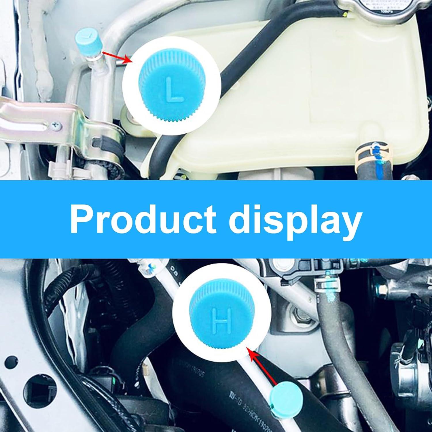 Blue Replacement Car A/C Valve Core Caps, Leakproof R134a Air Conditioning Repair System Charging Port Caps, High Low Pressure Valve Core Caps Seal Kit for Most Vehicles (4PCS)