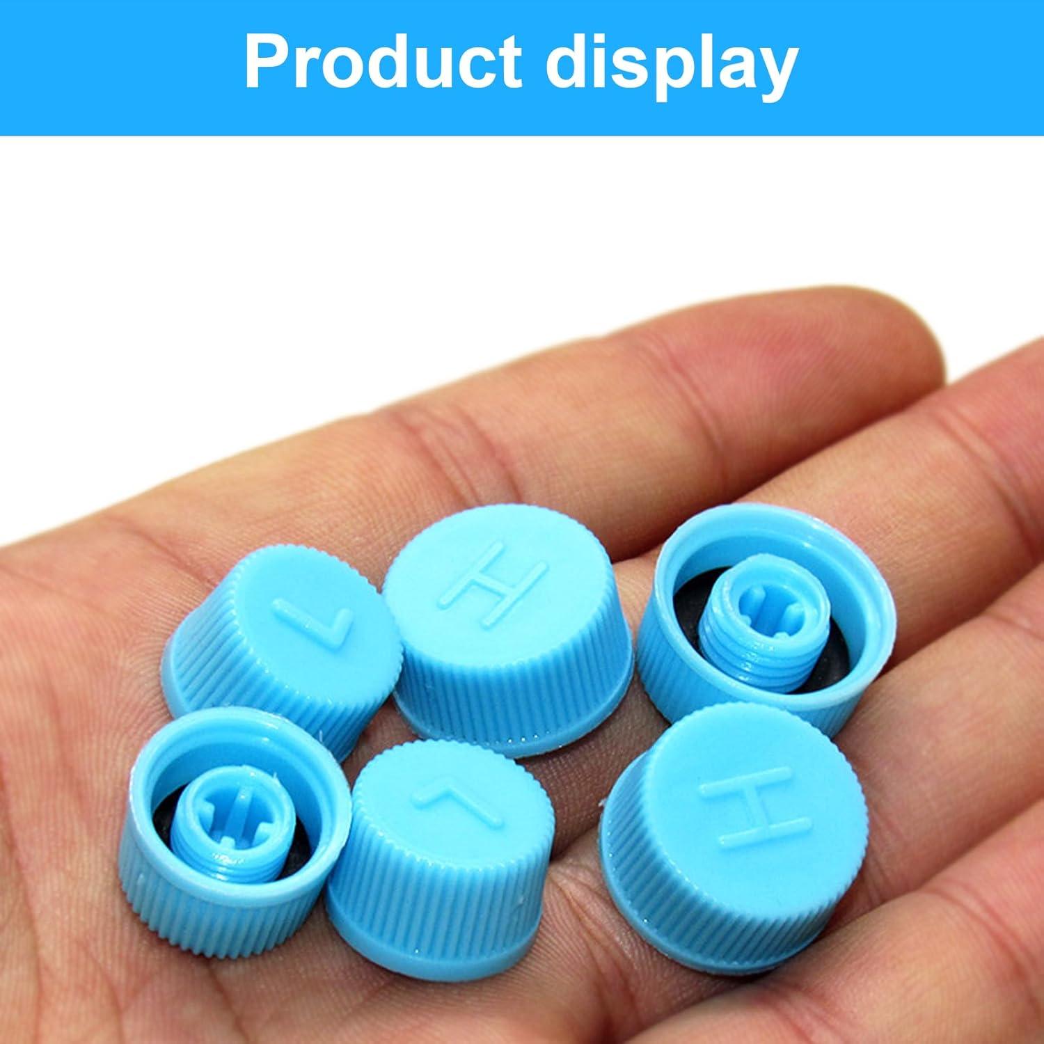 Blue Replacement Car A/C Valve Core Caps, Leakproof R134a Air Conditioning Repair System Charging Port Caps, High Low Pressure Valve Core Caps Seal Kit for Most Vehicles (4PCS)