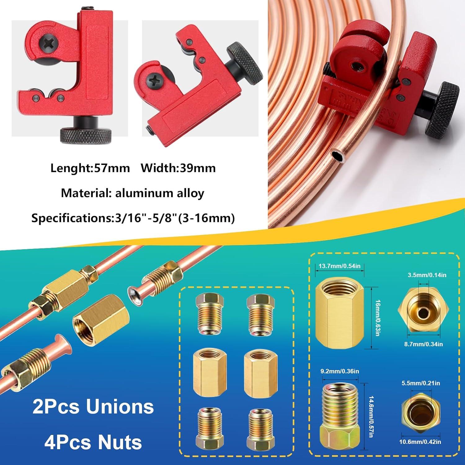 Kit de Línea de Freno 3/16" smseace 25 FT con Herramientas