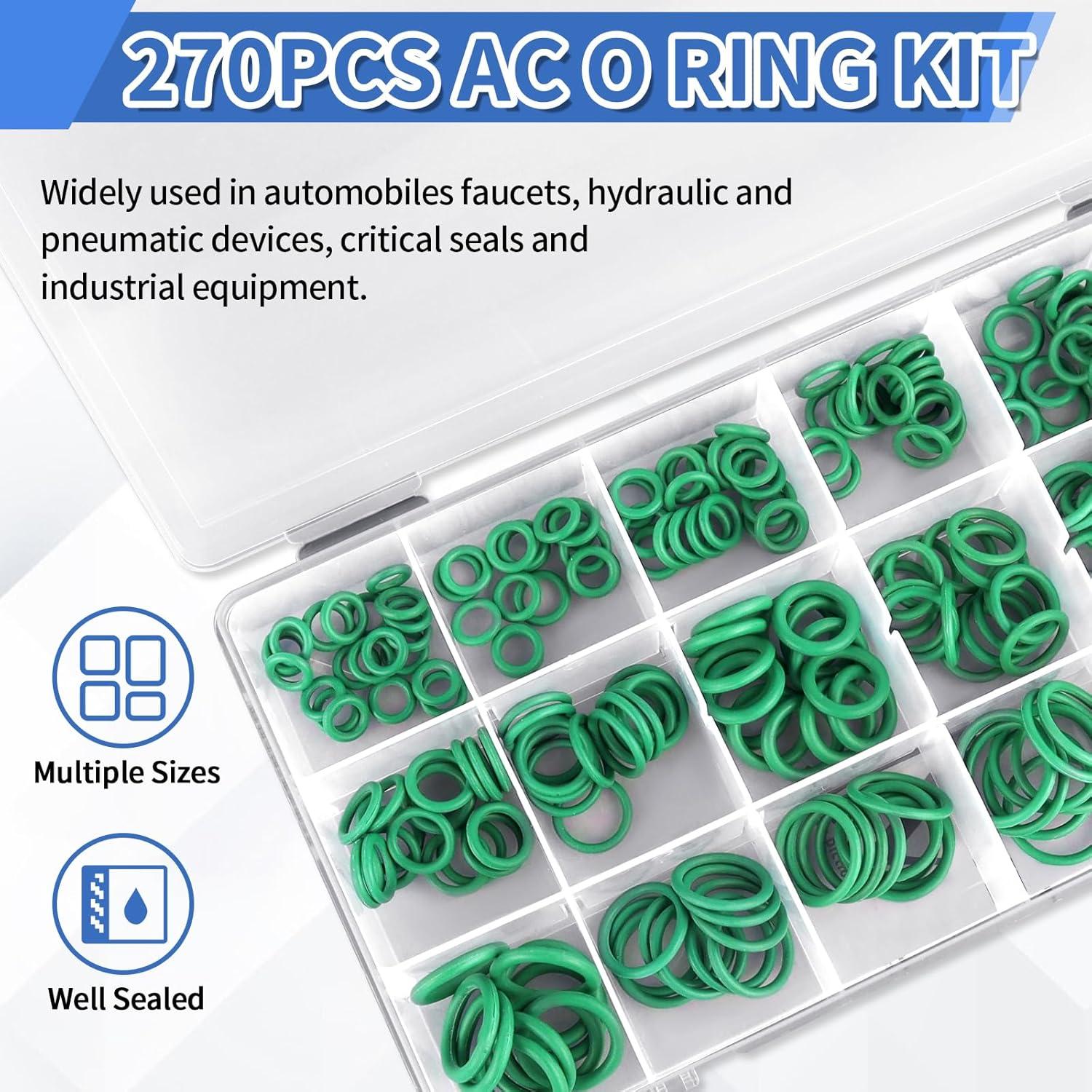 Kit de Reparación A/C FANOVO 270pcs O-Rings y 40pcs Núcleos