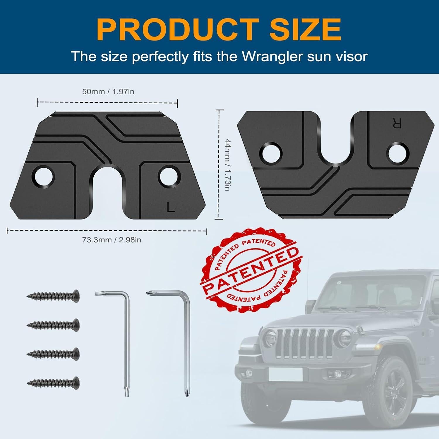 Kit de Reparación de Visera Solar Veharvim para Jeep Wrangler JL 2018-2023