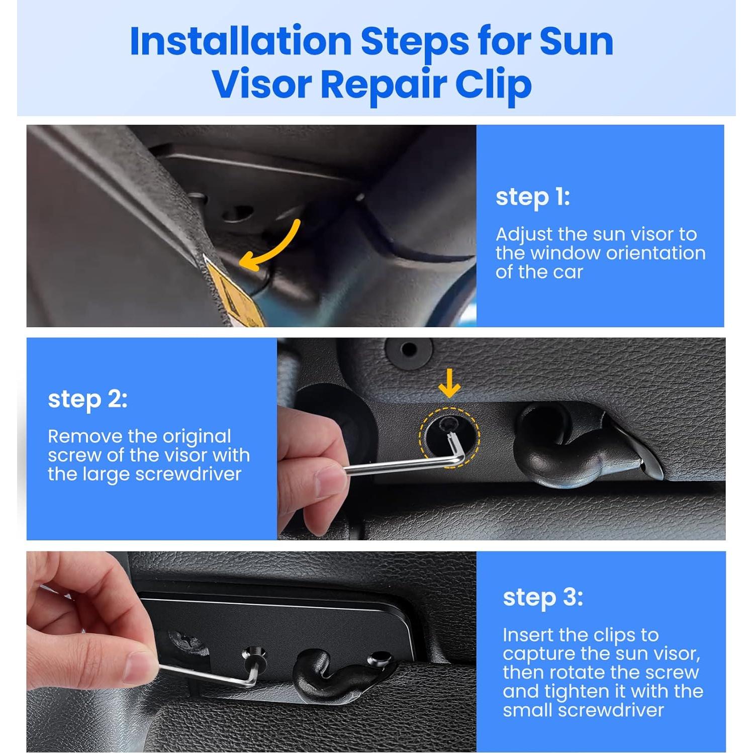 Kit de Reparación de Visera Solar Eamplest para Jeep Wrangler 2018-2023