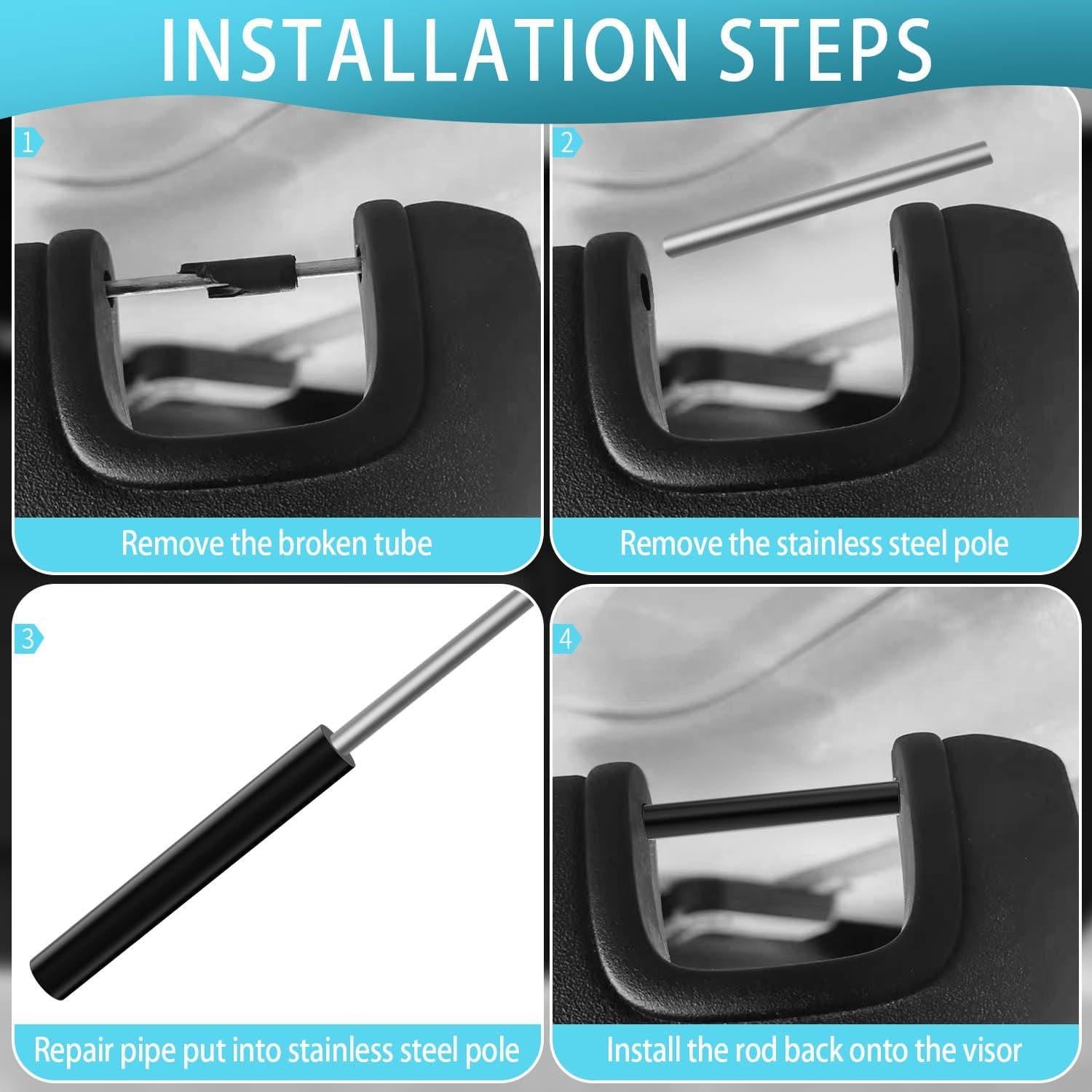 Kit de Reparación de Visera Solar Quadafy 6 Piezas Negro