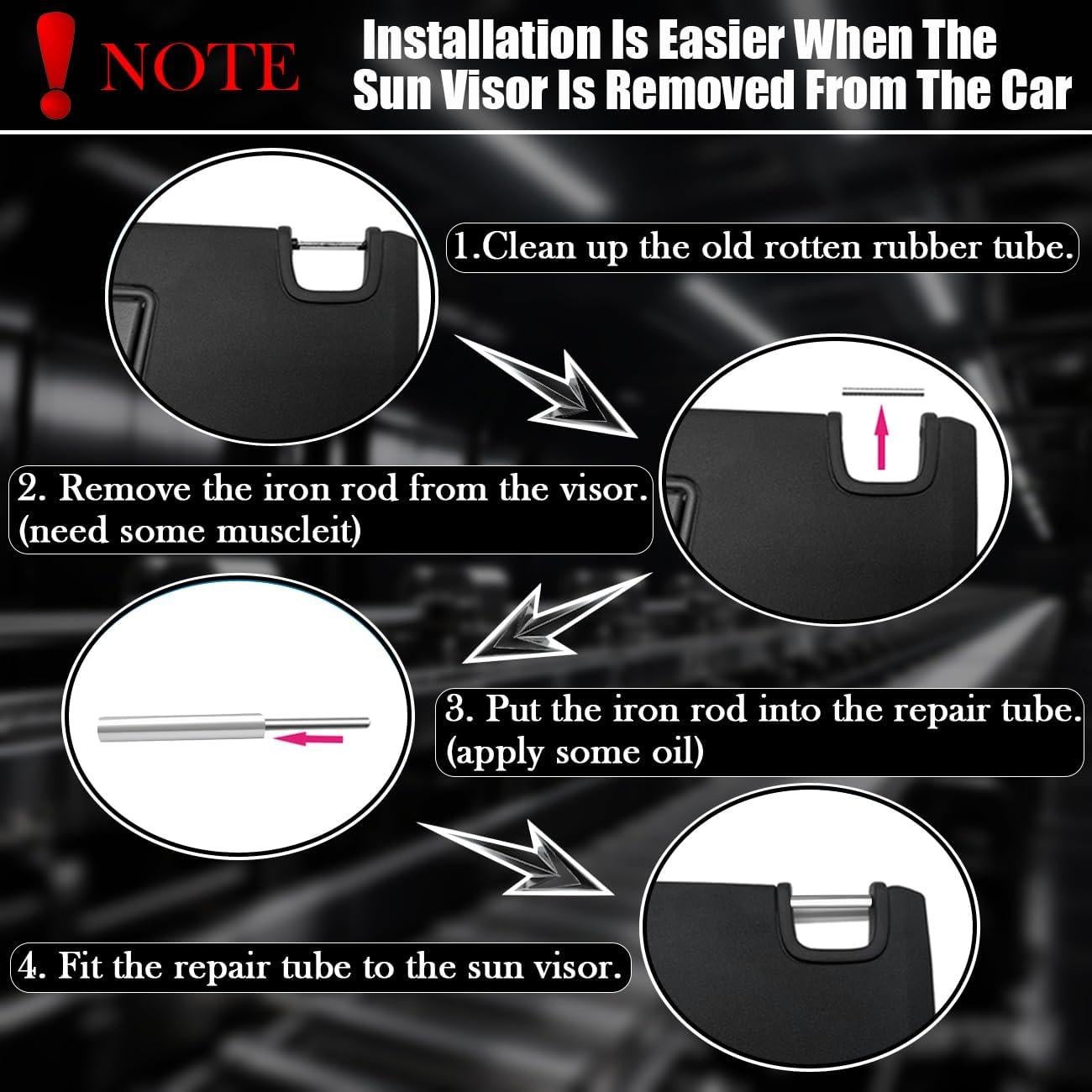 Kit de Reparación de Visera Solar Acero Inoxidable SWLOR Jeep Wrangler JK JKU 2007-2017